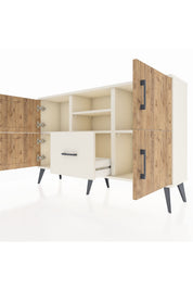 Arges Konsol 4 Raflı Tek Çekmeceli 4 Kapaklı 132x30x83 - S144M035V01A