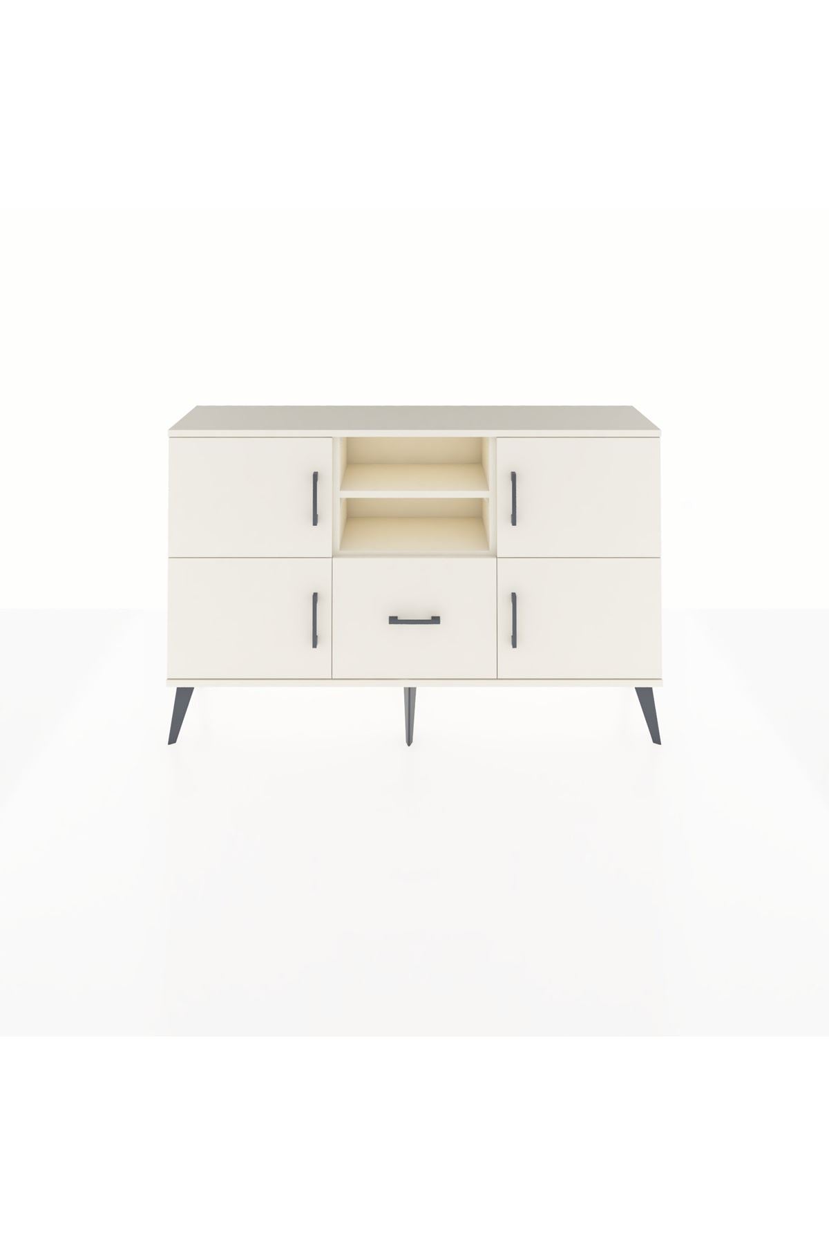 Arges Konsol 4 Raflı Tek Çekmeceli 4 Kapaklı 132x30x83 - S144M035V04A
