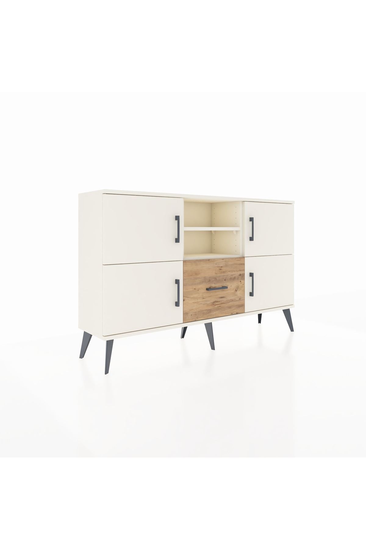 Arges Konsol 4 Raflı Tek Çekmeceli 4 Kapaklı 132x30x83 - S144M035V06A