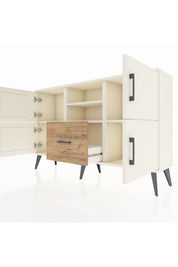 Arges Konsol 4 Raflı Tek Çekmeceli 4 Kapaklı 132x30x83 - S144M035V06A