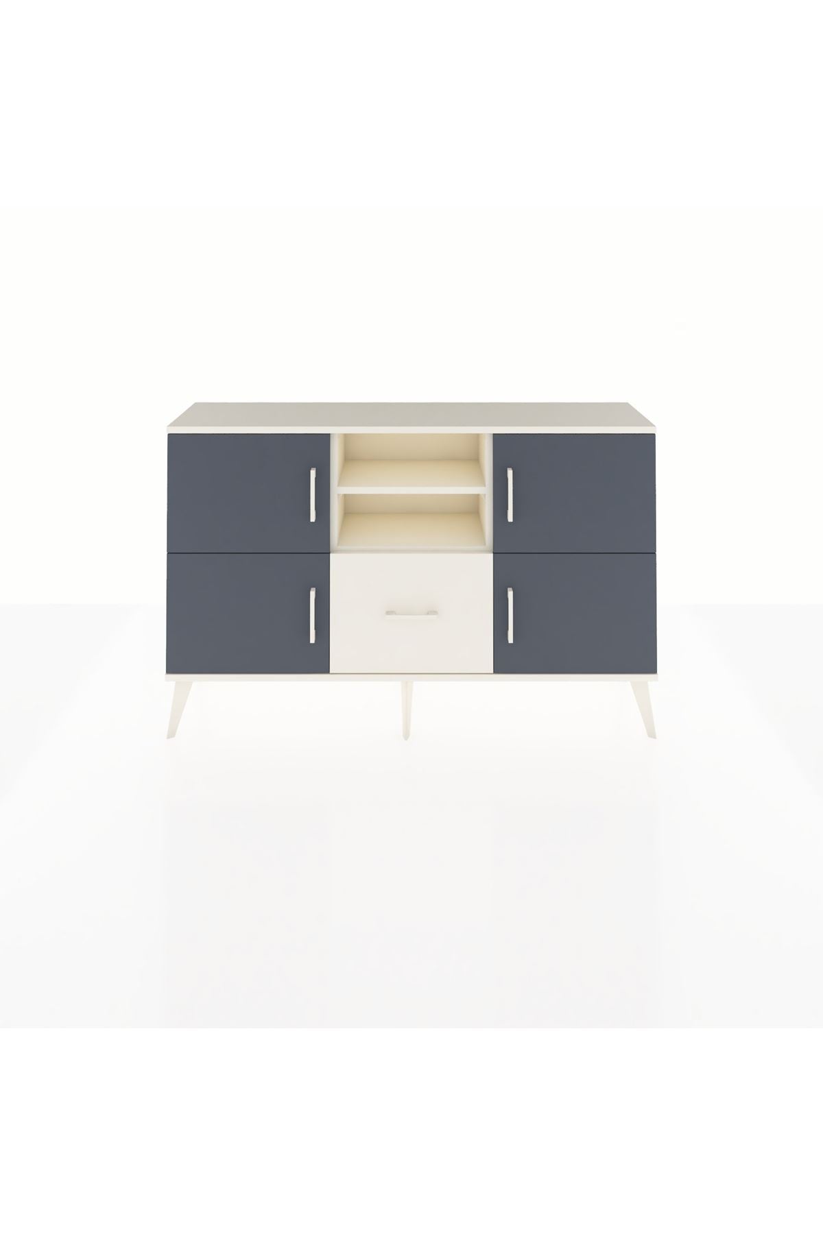 Arges Konsol 4 Raflı Tek Çekmeceli 4 Kapaklı 132x30x83 - S144M035V07A