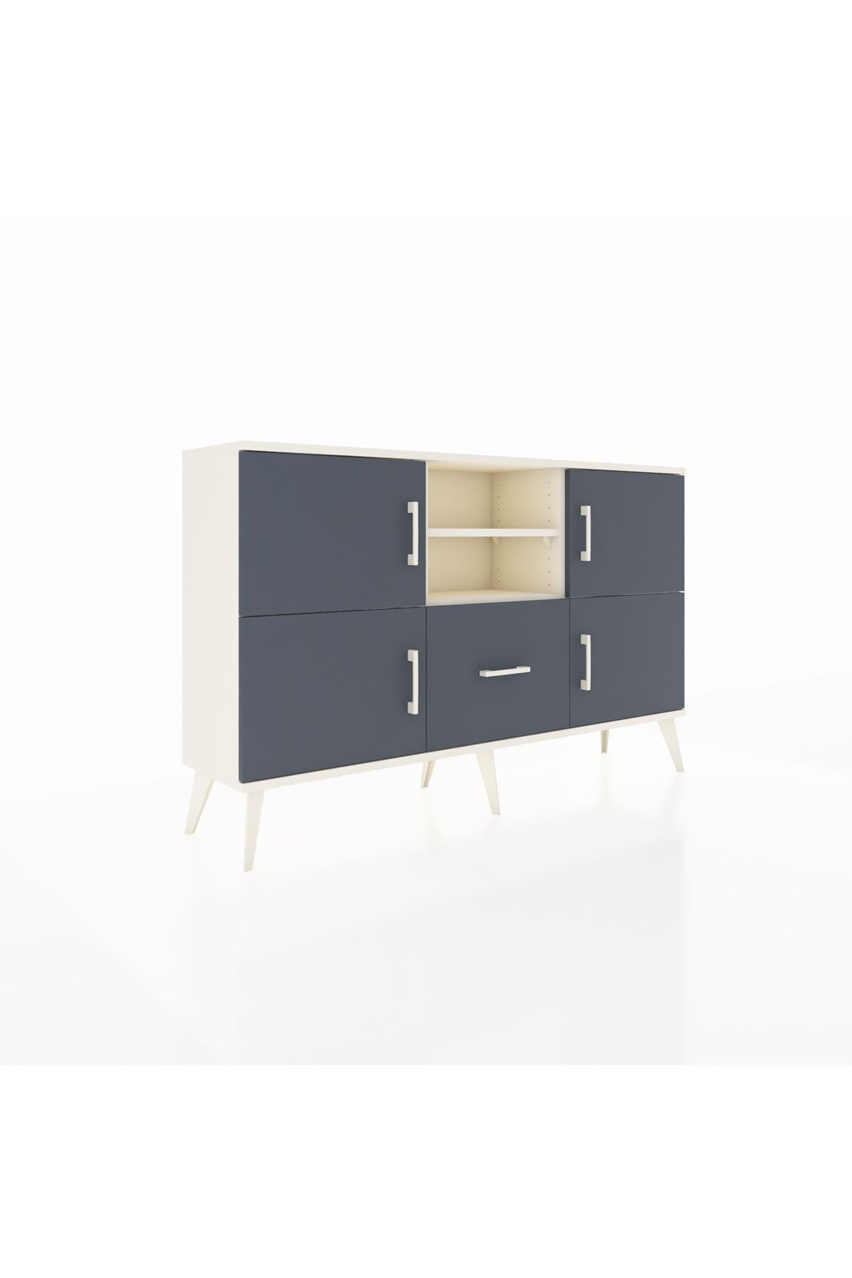 Arges Konsol 4 Raflı Tek Çekmeceli 4 Kapaklı 132x30x83 - S144M035V08A