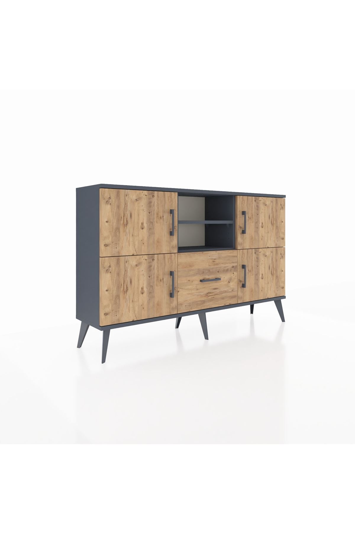 Arges Konsol 4 Raflı Tek Çekmeceli 4 Kapaklı 132x30x83 - S144M035V12A