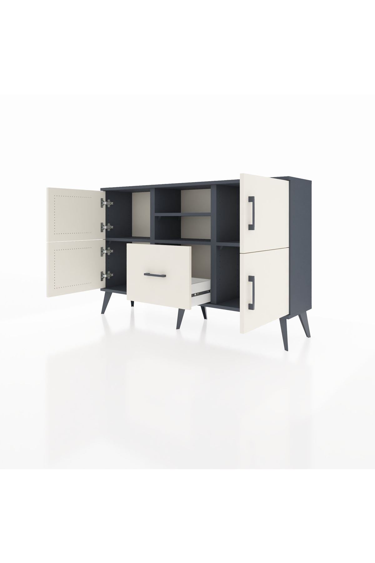 Arges Konsol 4 Raflı Tek Çekmeceli 4 Kapaklı 132x30x83 - S144M035V13A