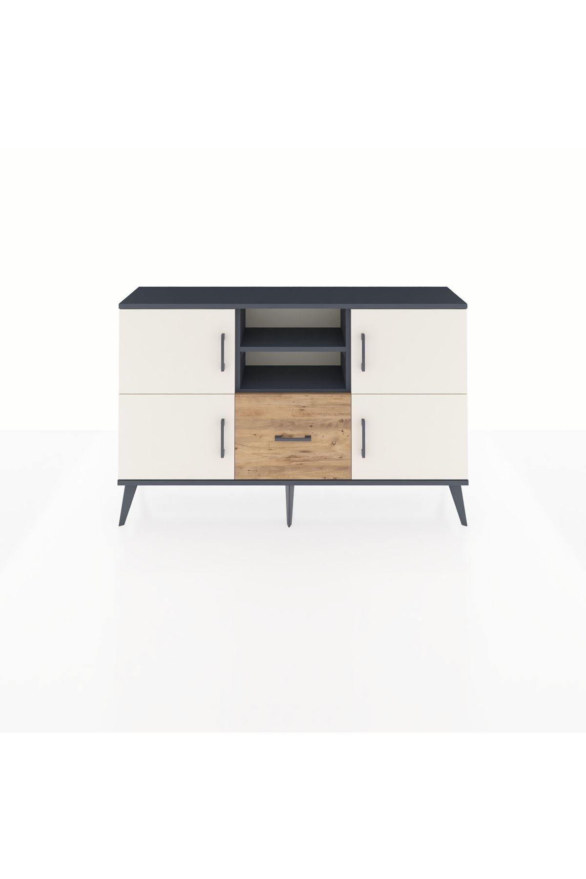 Arges Konsol 4 Raflı Tek Çekmeceli 4 Kapaklı 132x30x83 - S144M035V15A