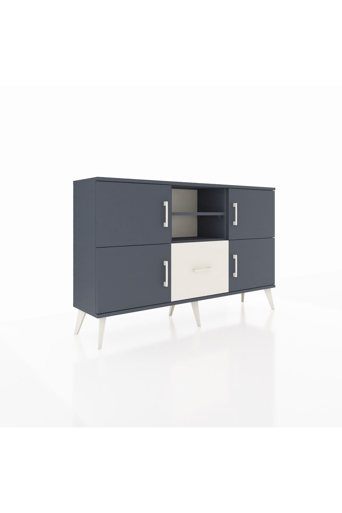 Arges Konsol 4 Raflı Tek Çekmeceli 4 Kapaklı 132x30x83 - S144M035V16A