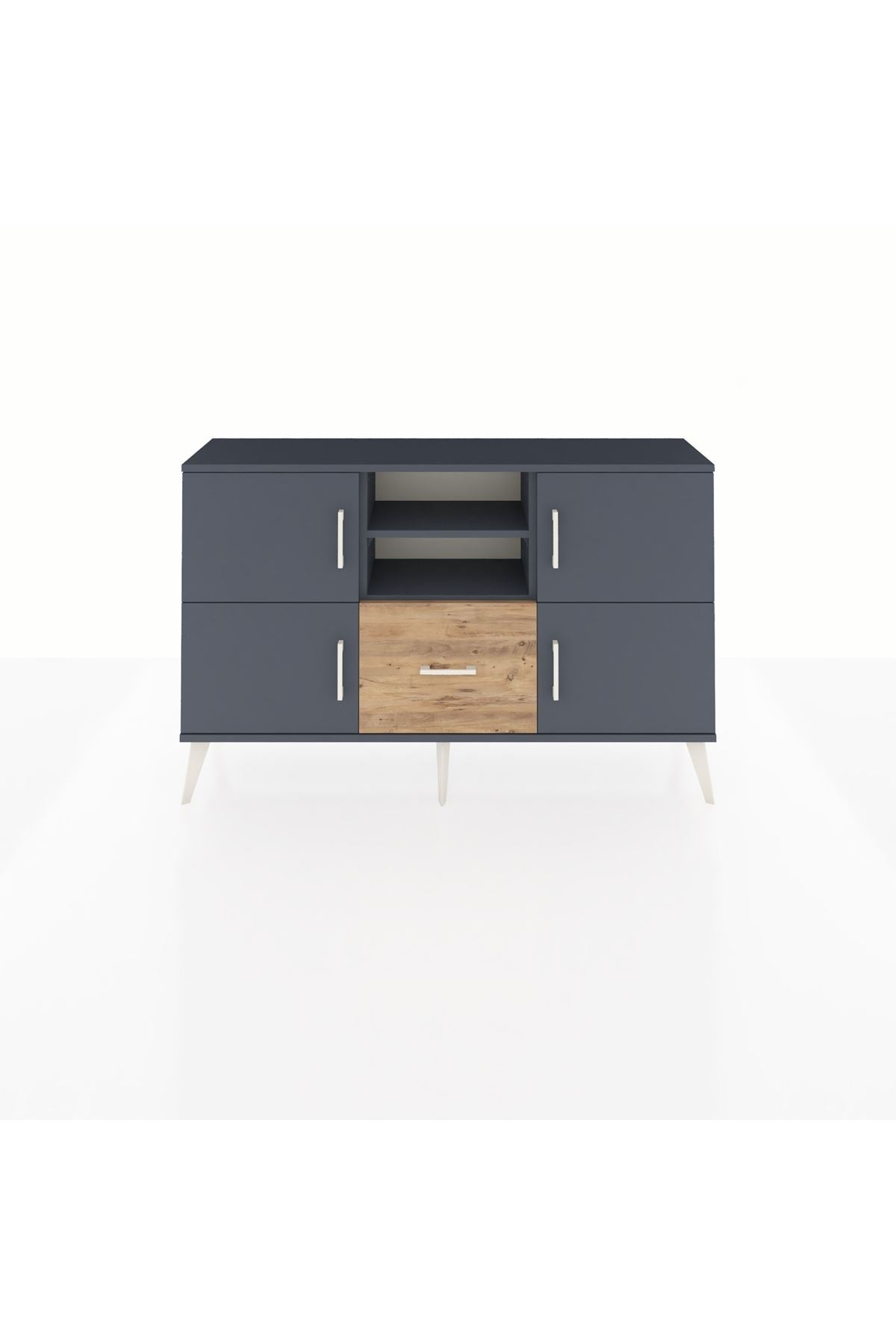 Arges Konsol 4 Raflı Tek Çekmeceli 4 Kapaklı 132x30x83 - S144M035V18A