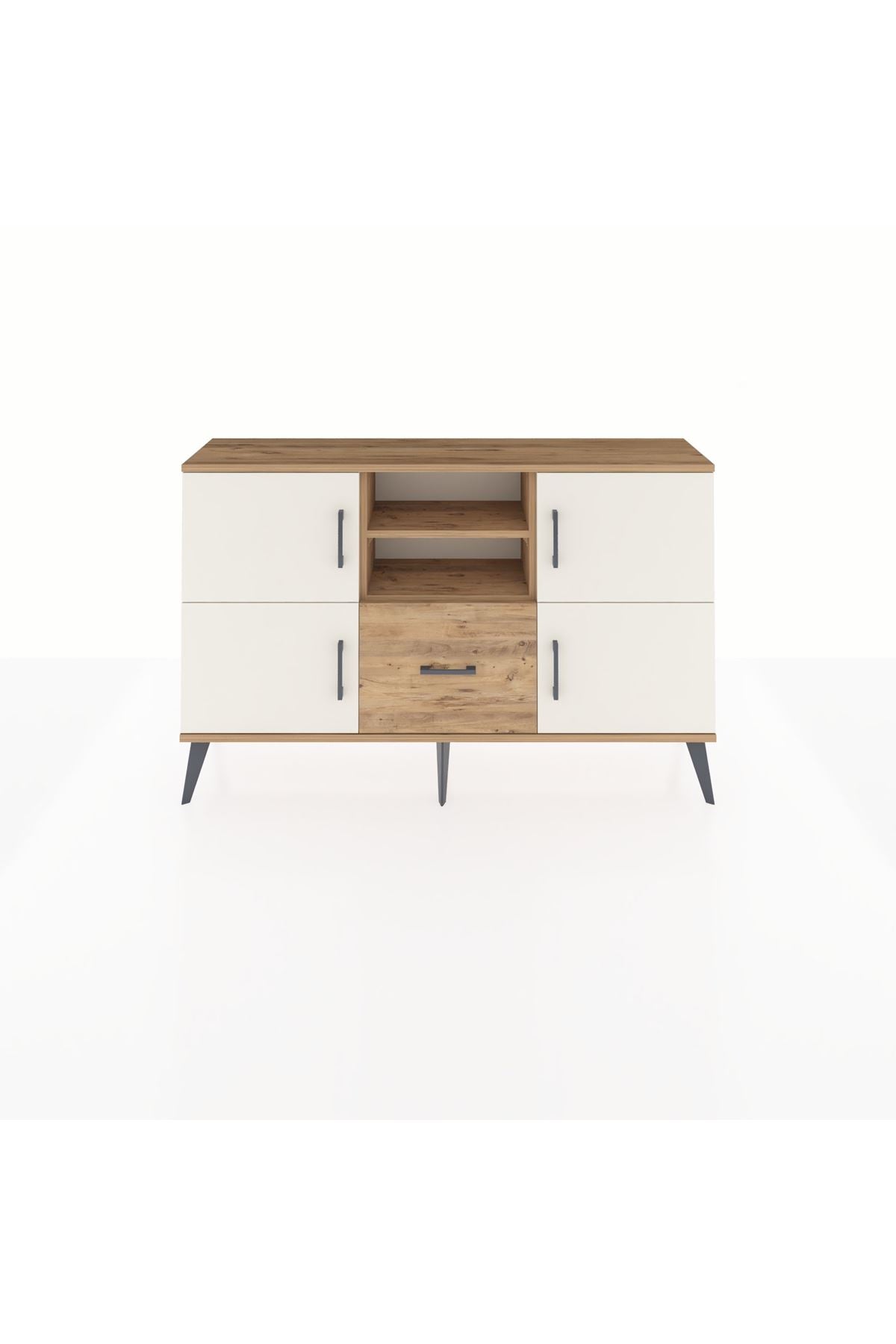 Arges Konsol 4 Raflı Tek Çekmeceli 4 Kapaklı 132x30x83 - S144M035V24A