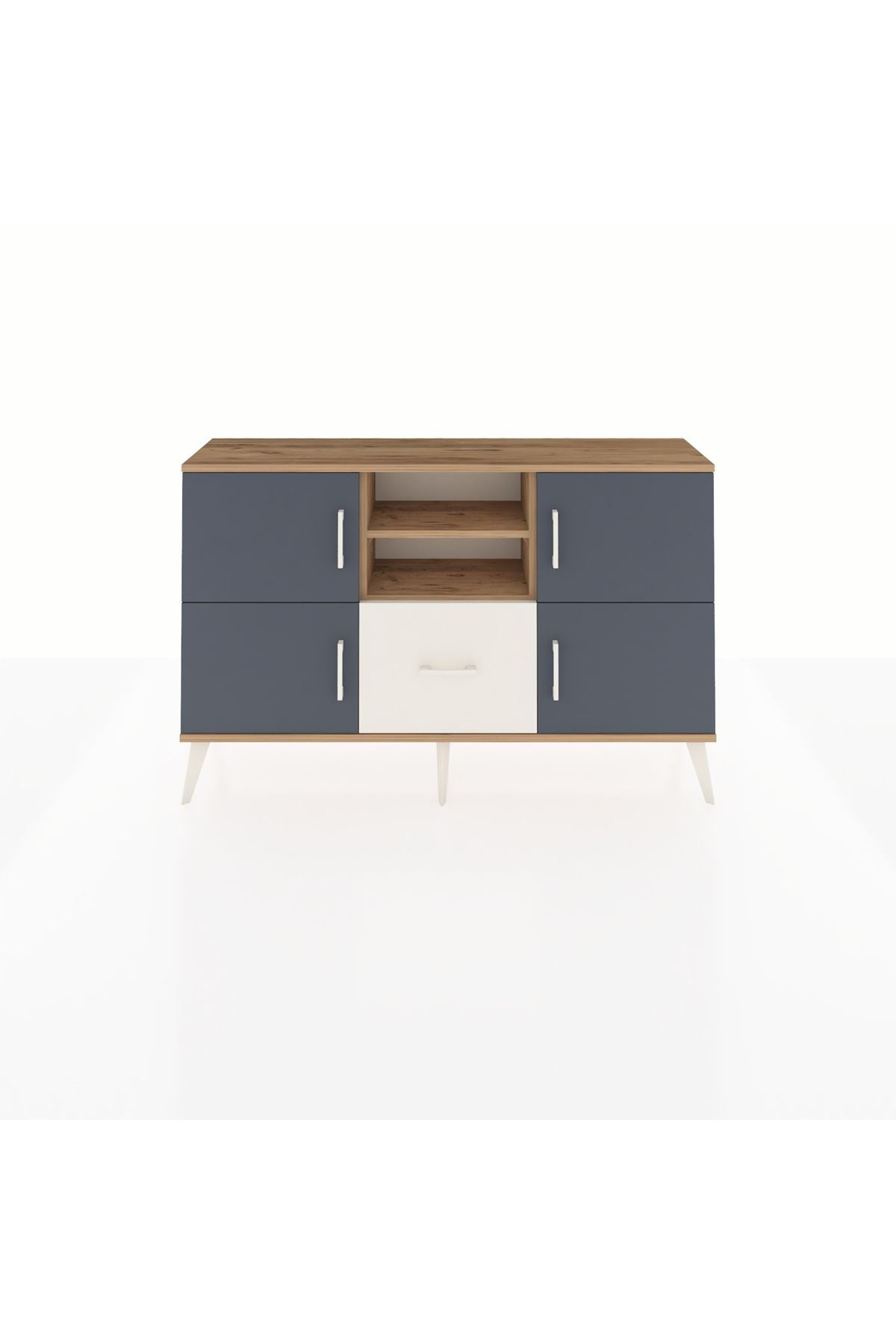 Arges Konsol 4 Raflı Tek Çekmeceli 4 Kapaklı 132x30x83 - S144M035V25A