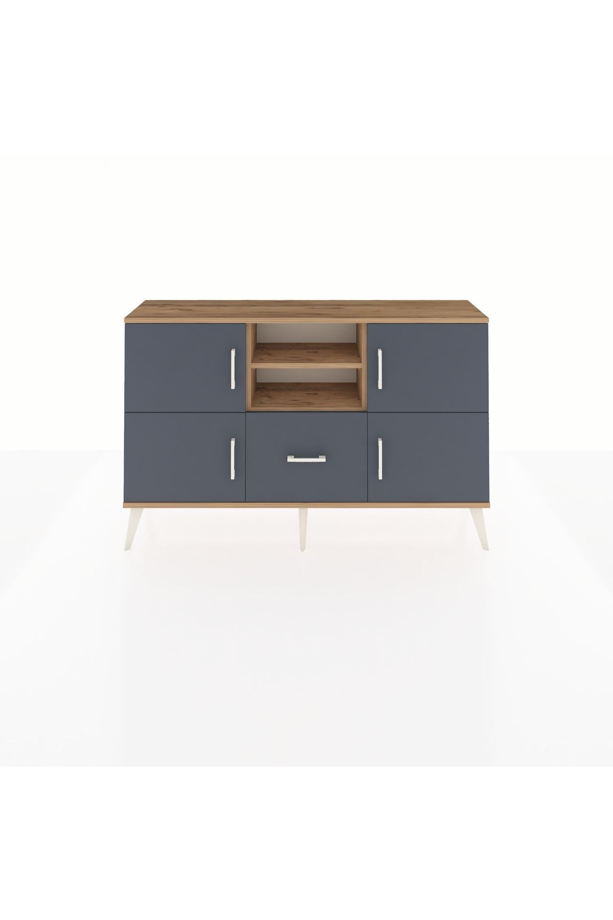 Arges Konsol 4 Raflı Tek Çekmeceli 4 Kapaklı 132x30x83 - S144M035V26A