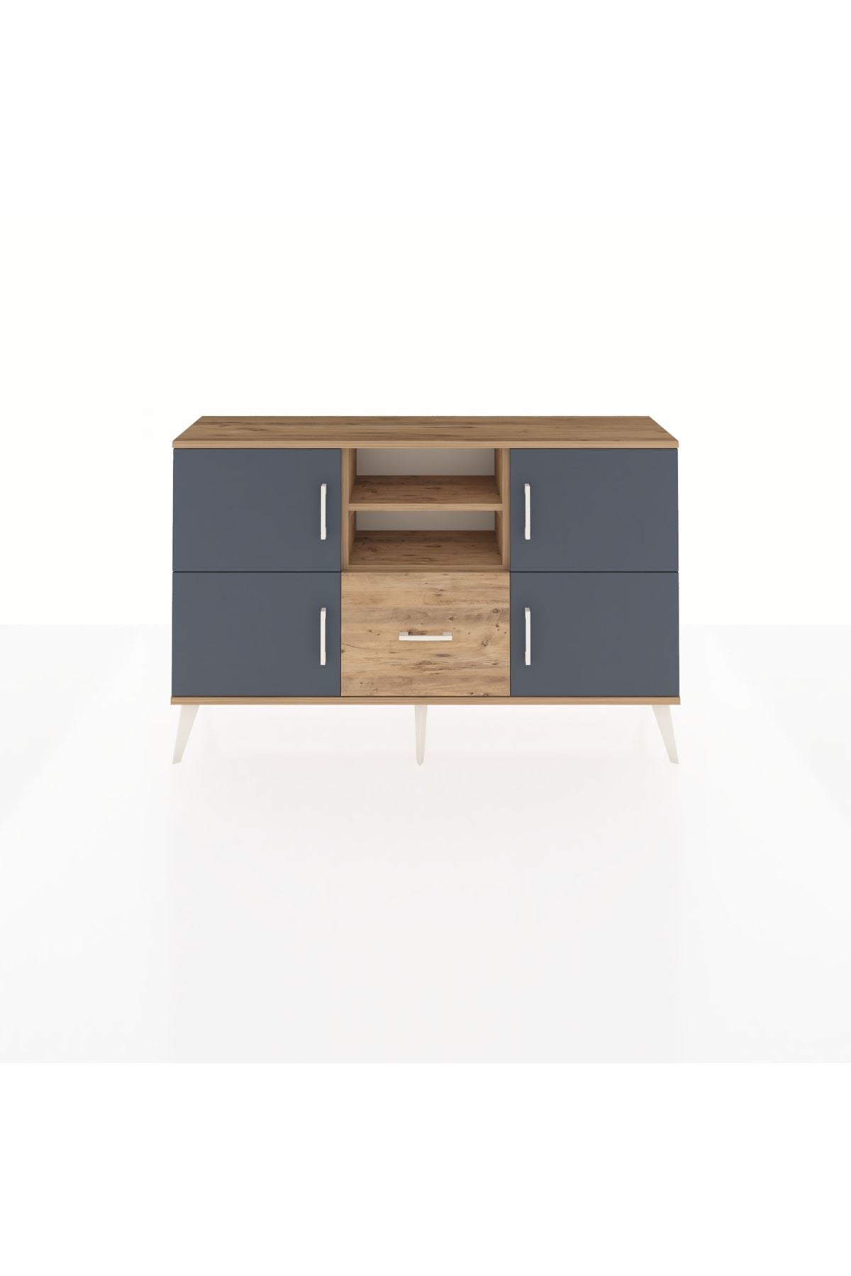 Arges Konsol 4 Raflı Tek Çekmeceli 4 Kapaklı 132x30x83 - S144M035V27A