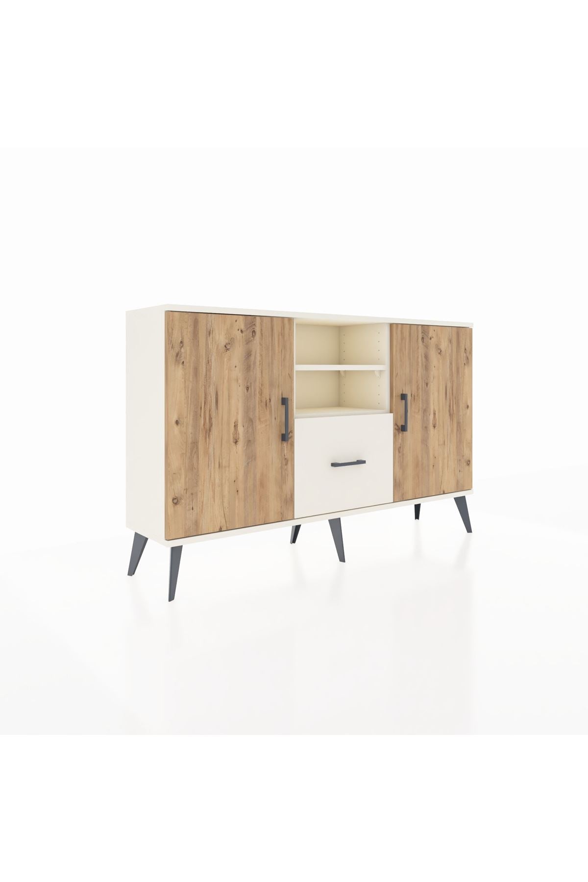 Arges Konsol 4 Raflı Tek Çekmeceli 2 Kapaklı 132x30x83 - S144M036V01A