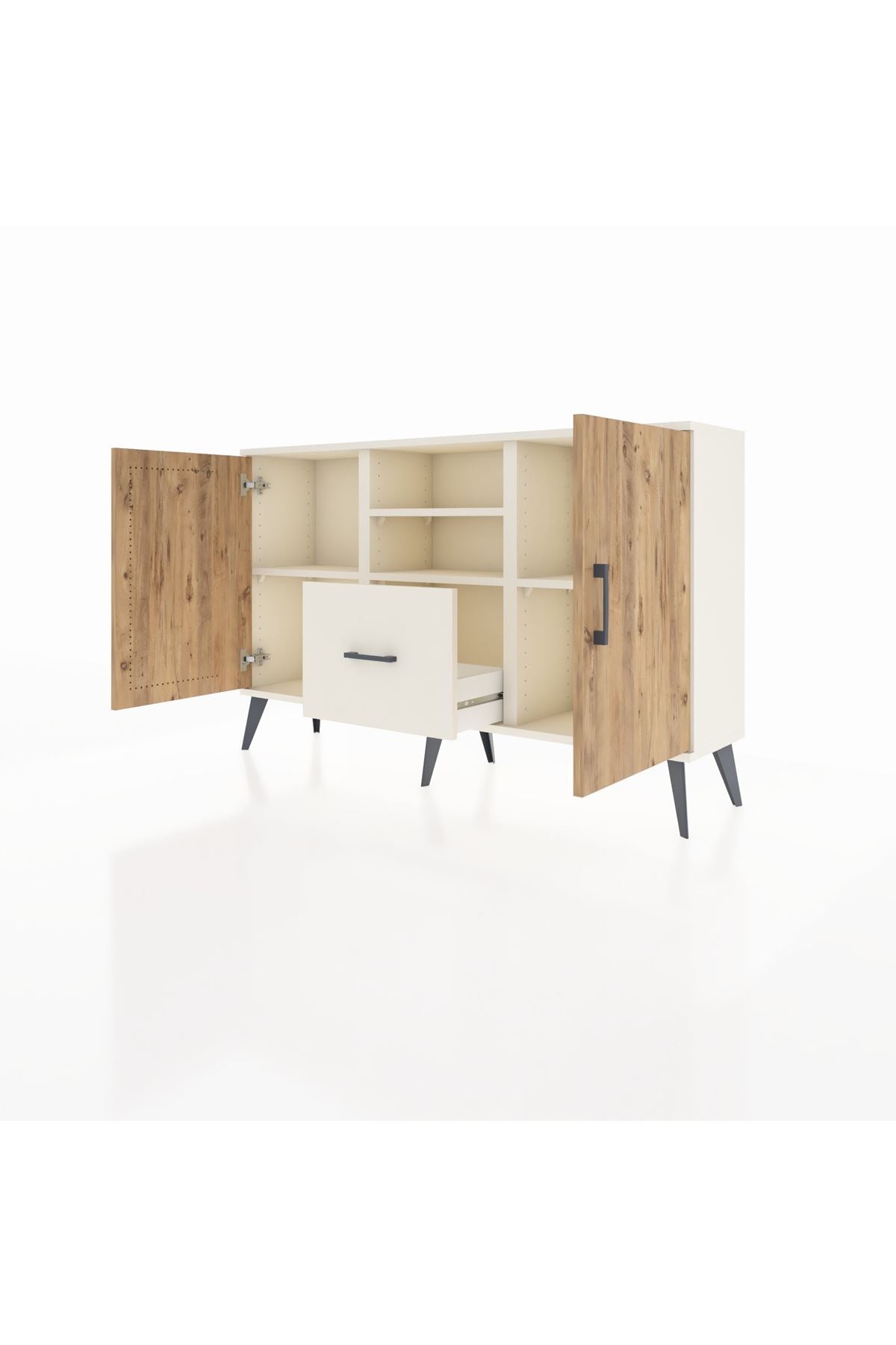 Arges Konsol 4 Raflı Tek Çekmeceli 2 Kapaklı 132x30x83 - S144M036V01A