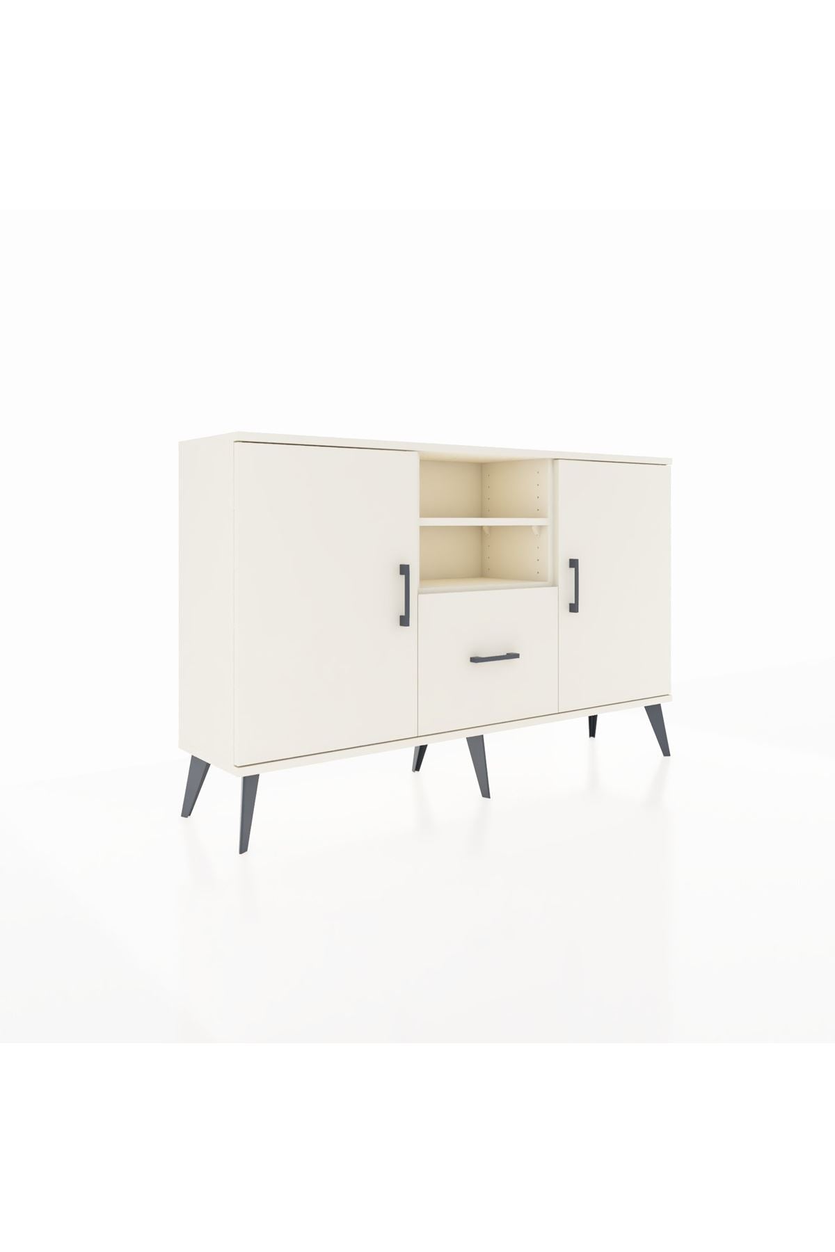 Arges Konsol 4 Raflı Tek Çekmeceli 2 Kapaklı 132x30x83 - S144M036V04A