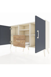 Arges Konsol 4 Raflı Tek Çekmeceli 2 Kapaklı 132x30x83 - S144M036V09A