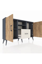 Arges Konsol 4 Raflı Tek Çekmeceli 2 Kapaklı 132x30x83 - S144M036V10A