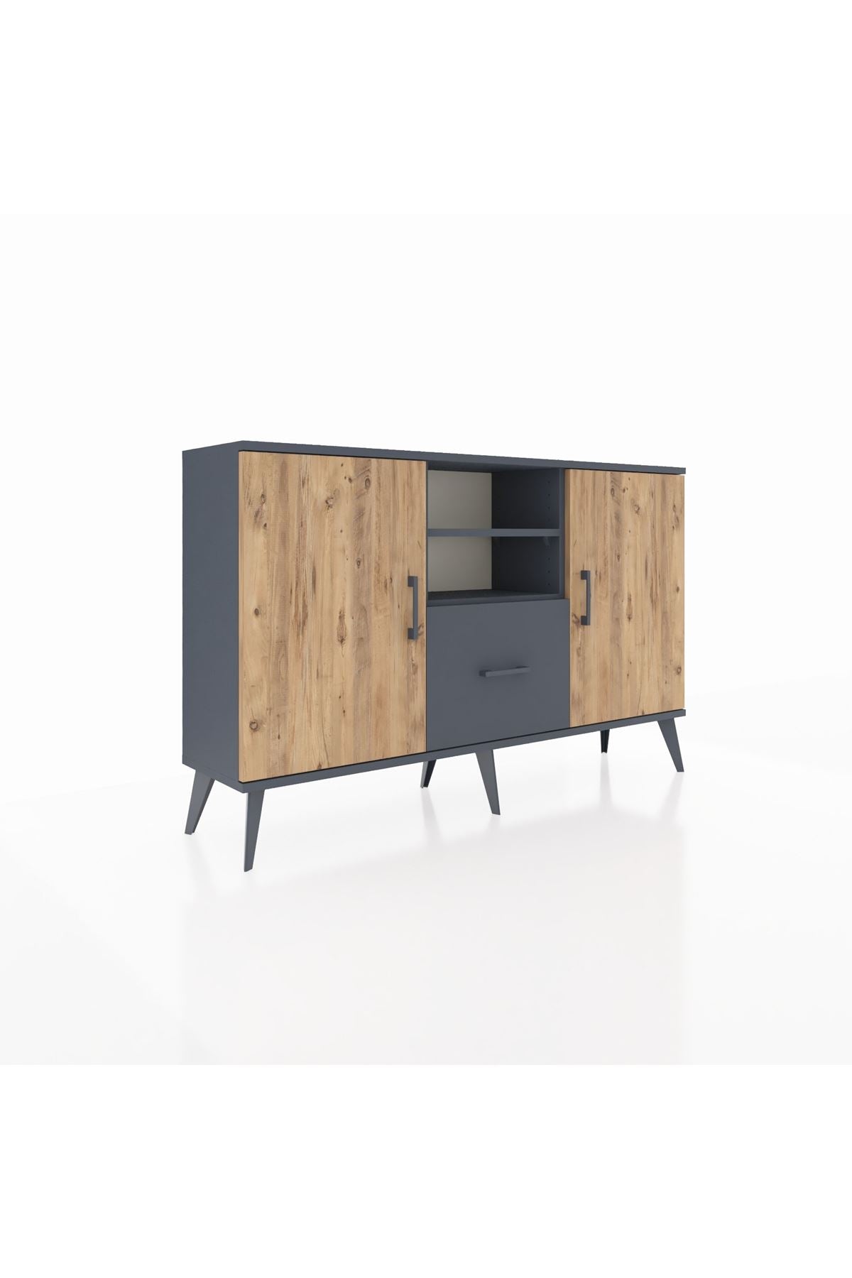 Arges Konsol 4 Raflı Tek Çekmeceli 2 Kapaklı 132x30x83 - S144M036V11A