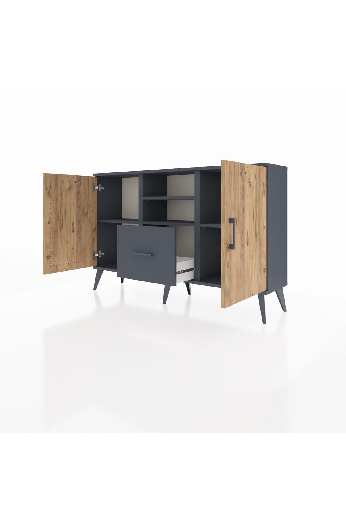 Arges Konsol 4 Raflı Tek Çekmeceli 2 Kapaklı 132x30x83 - S144M036V11A