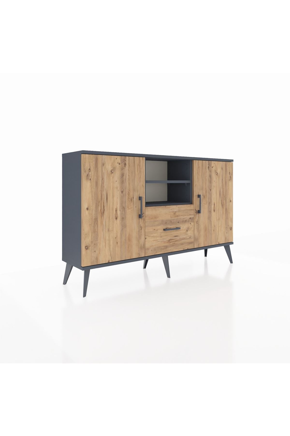 Arges Konsol 4 Raflı Tek Çekmeceli 2 Kapaklı 132x30x83 - S144M036V12A