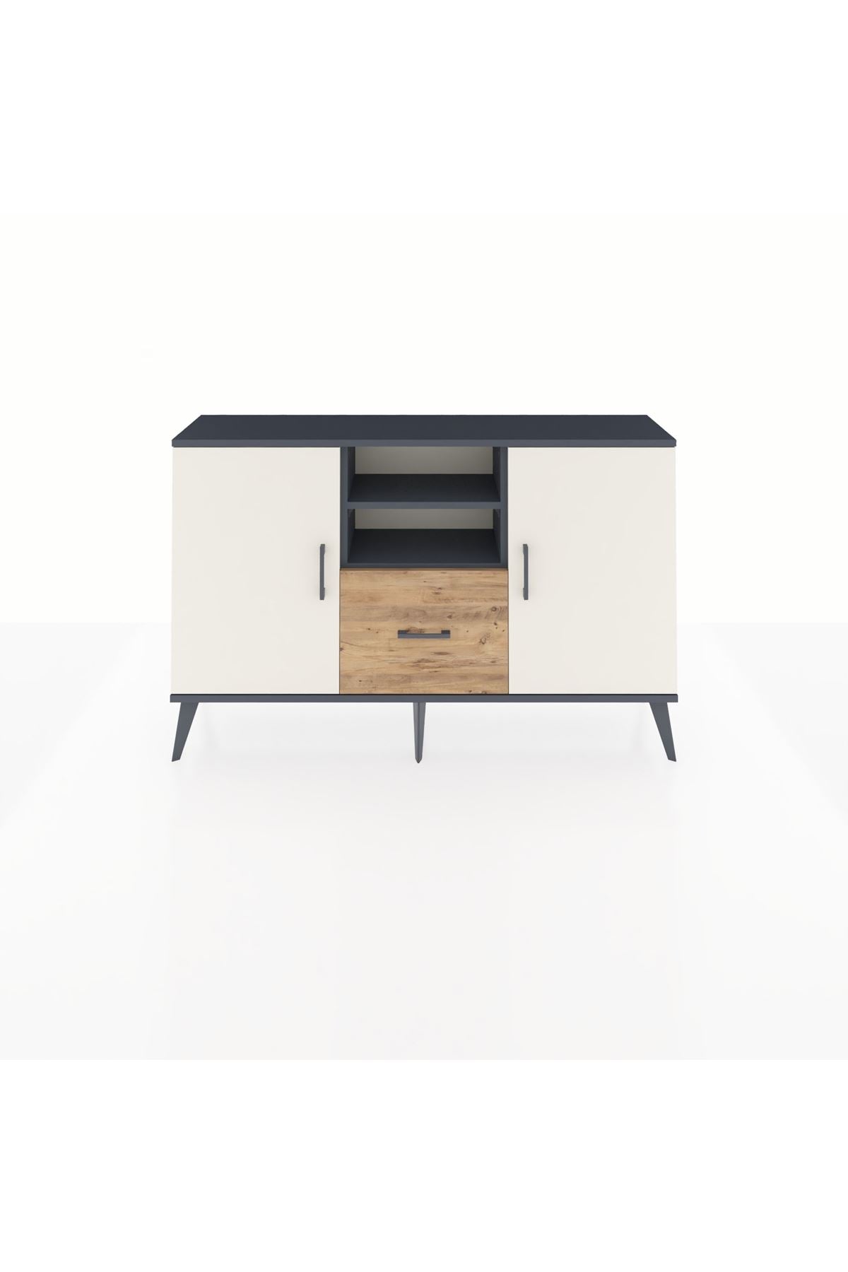 Arges Konsol 4 Raflı Tek Çekmeceli 2 Kapaklı 132x30x83 - S144M036V15A