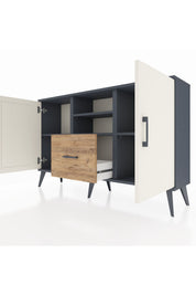Arges Konsol 4 Raflı Tek Çekmeceli 2 Kapaklı 132x30x83 - S144M036V15A