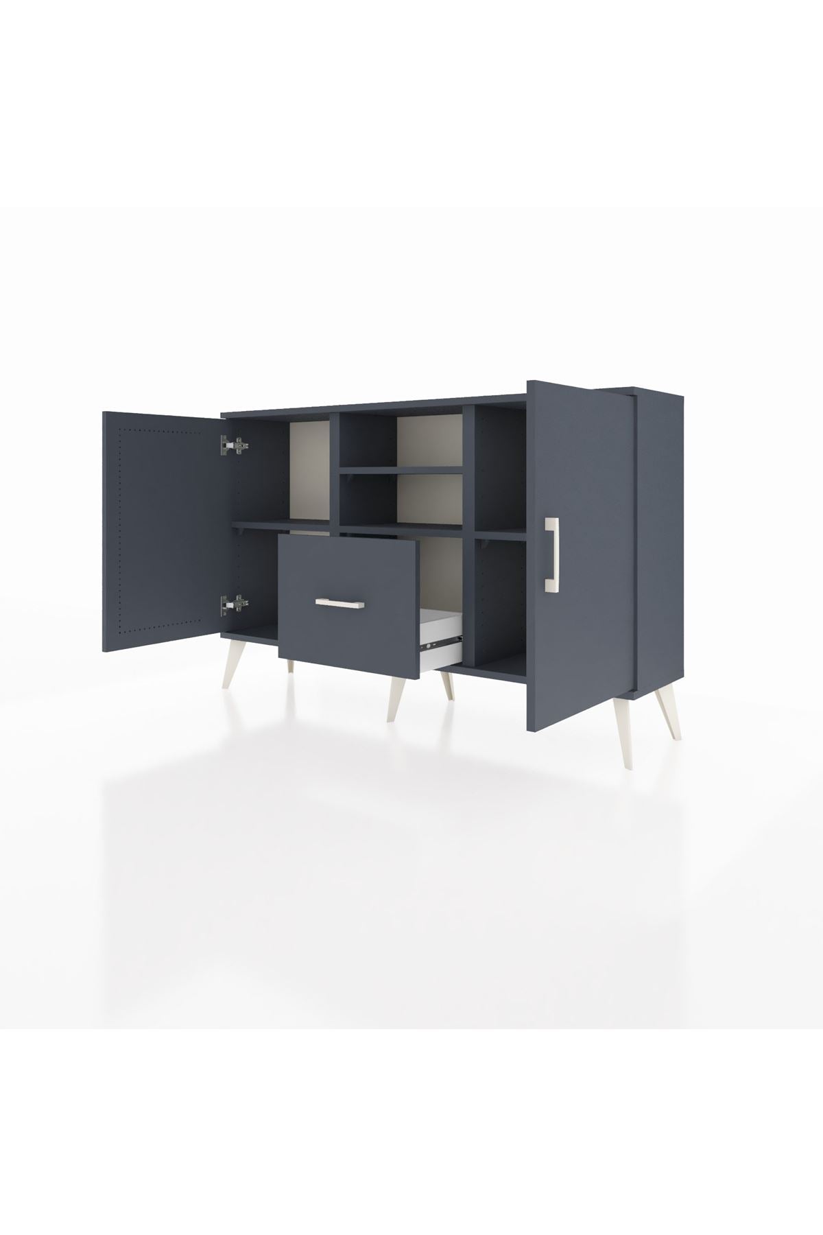 Arges Konsol 4 Raflı Tek Çekmeceli 2 Kapaklı 132x30x83 - S144M036V17A