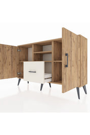 Arges Konsol 4 Raflı Tek Çekmeceli 2 Kapaklı 132x30x83 - S144M036V19A