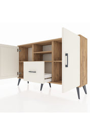 Arges Konsol 4 Raflı Tek Çekmeceli 2 Kapaklı 132x30x83 - S144M036V22A