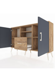 Arges Konsol 4 Raflı Tek Çekmeceli 2 Kapaklı 132x30x83 - S144M036V27A