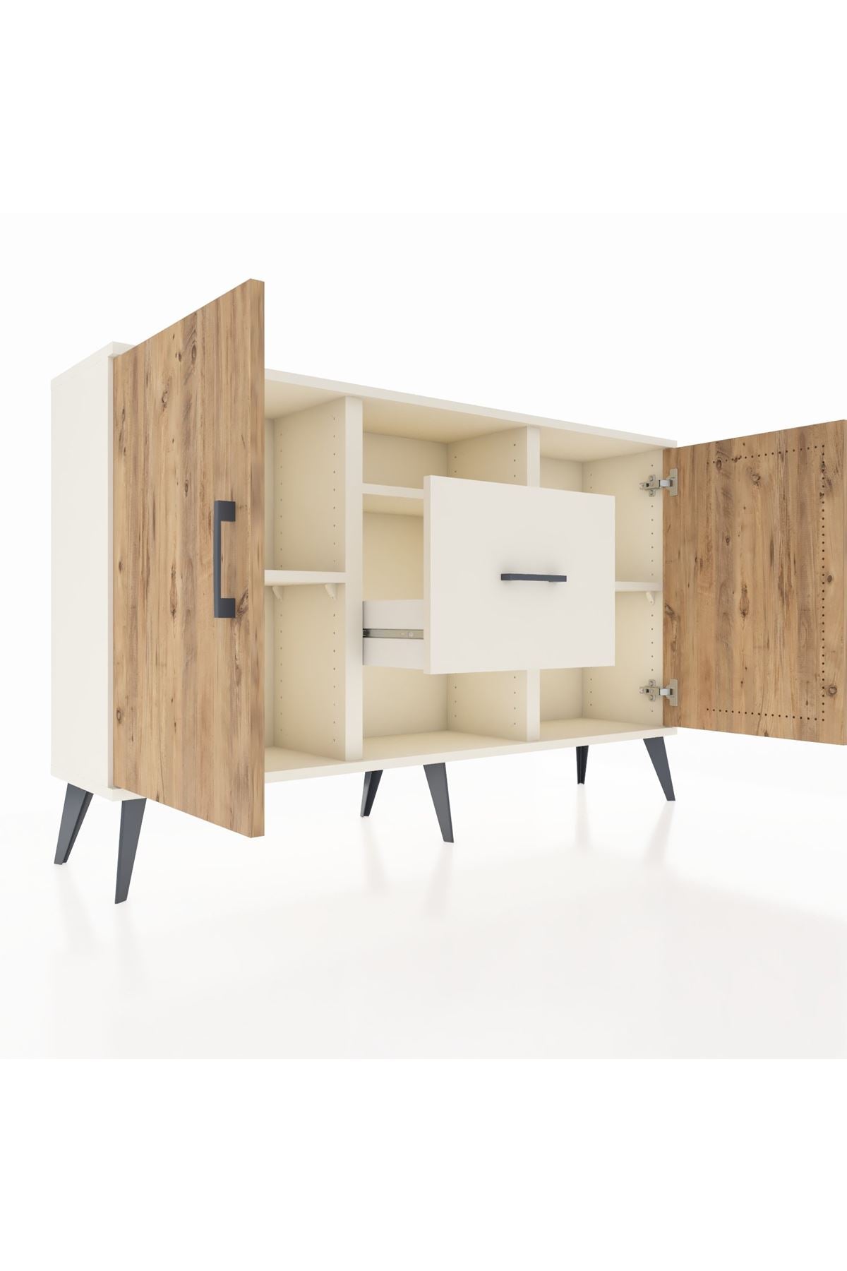 Arges Konsol 3 Raflı Tek Çekmeceli 2 Kapaklı 132x30x83 - S144M037V01A