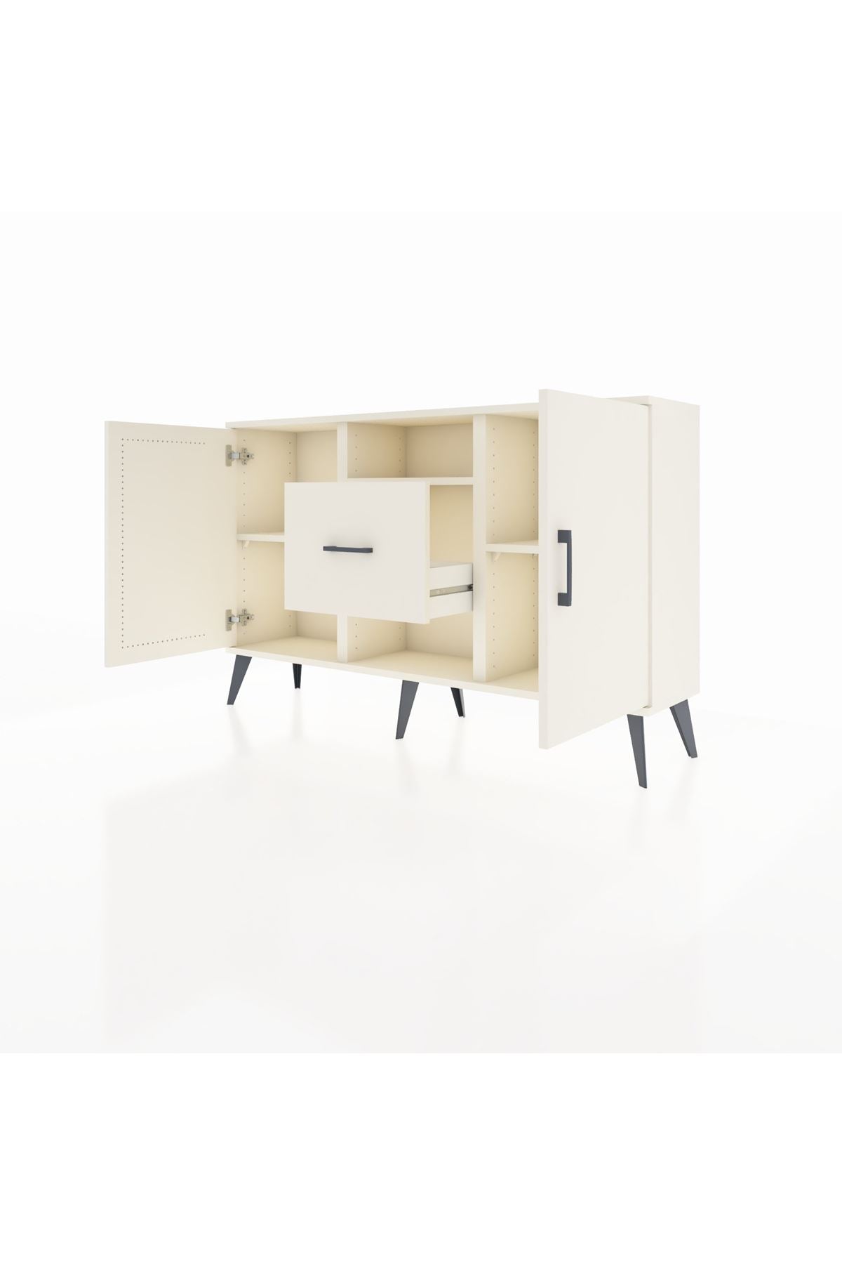 Arges Konsol 3 Raflı Tek Çekmeceli 2 Kapaklı 132x30x83 - S144M037V04A
