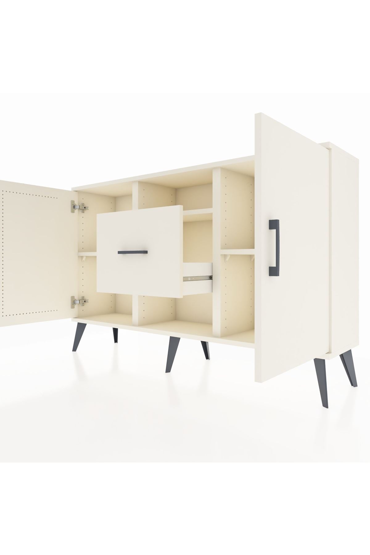 Arges Konsol 3 Raflı Tek Çekmeceli 2 Kapaklı 132x30x83 - S144M037V04A