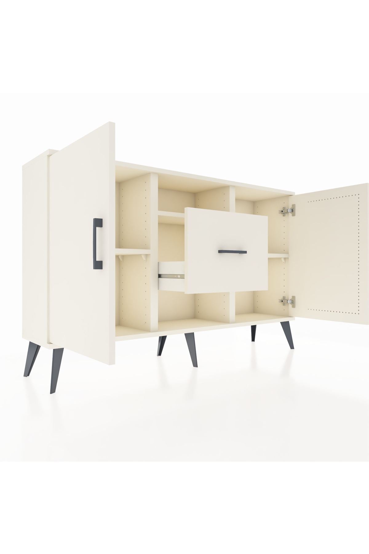 Arges Konsol 3 Raflı Tek Çekmeceli 2 Kapaklı 132x30x83 - S144M037V04A