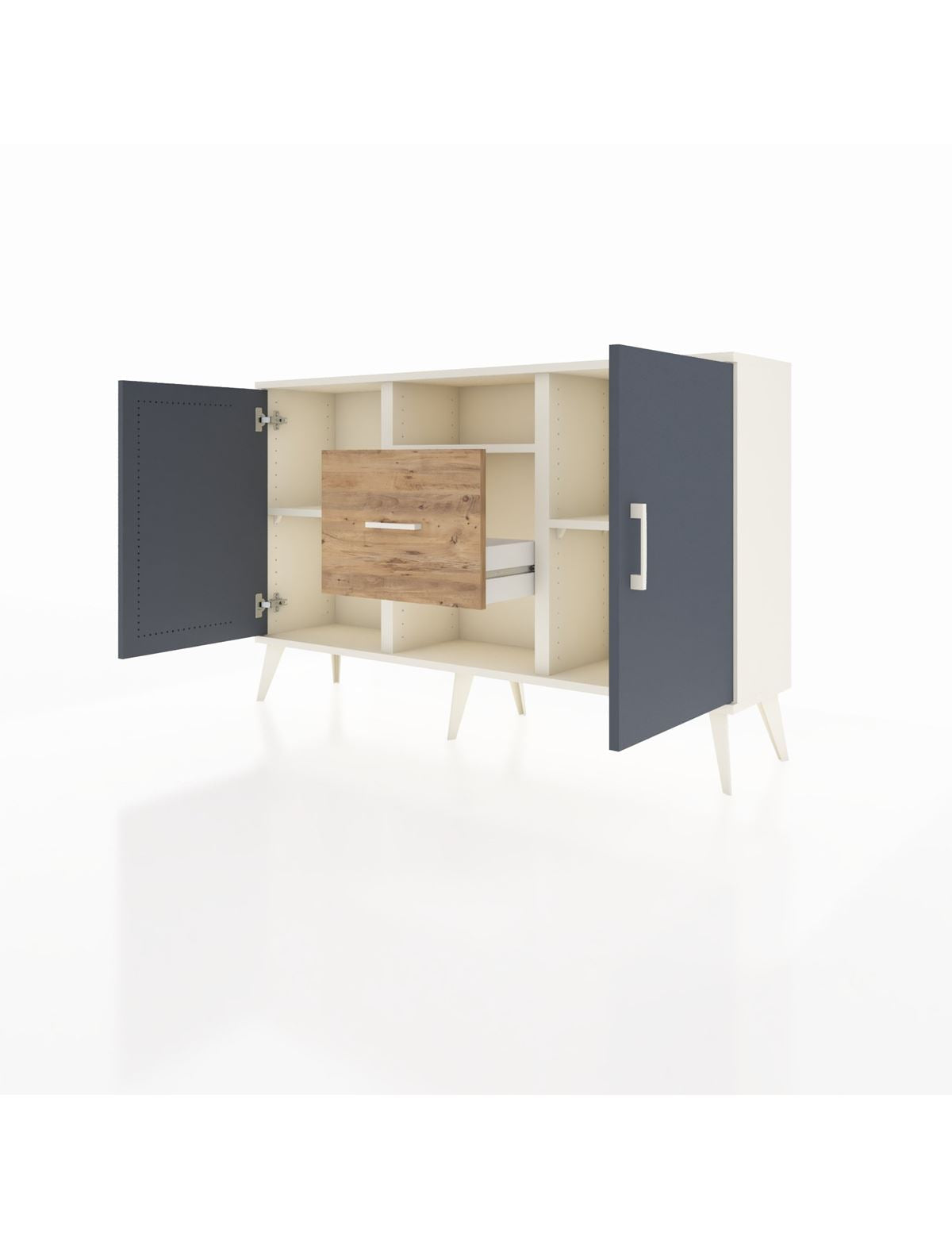 Arges Konsol 3 Raflı Tek Çekmeceli 2 Kapaklı 132x30x83 - S144M037V09A