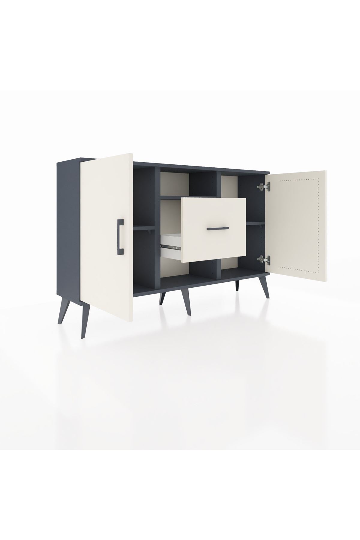 Arges Konsol 3 Raflı Tek Çekmeceli 2 Kapaklı 132x30x83 - S144M037V13A