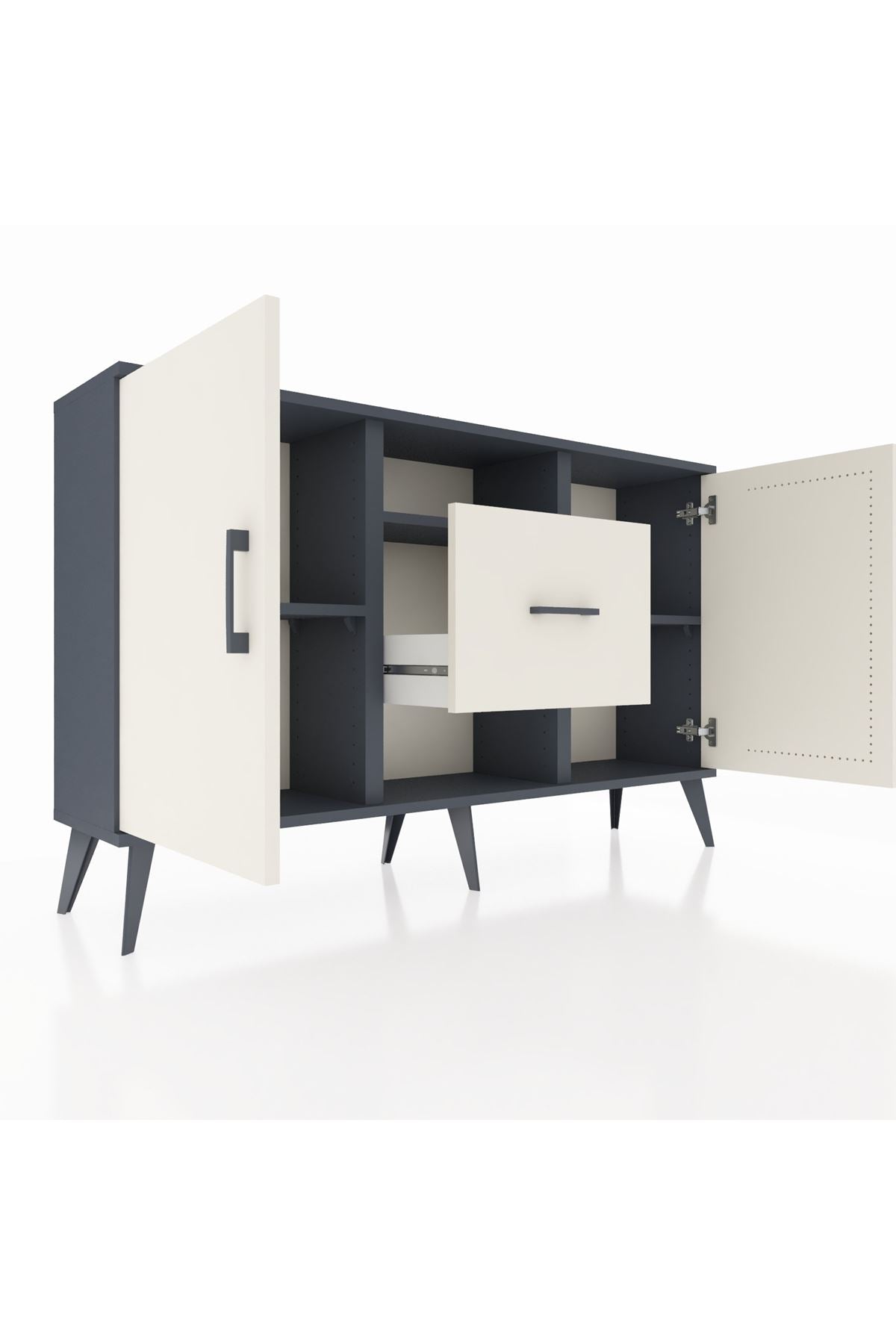 Arges Konsol 3 Raflı Tek Çekmeceli 2 Kapaklı 132x30x83 - S144M037V13A