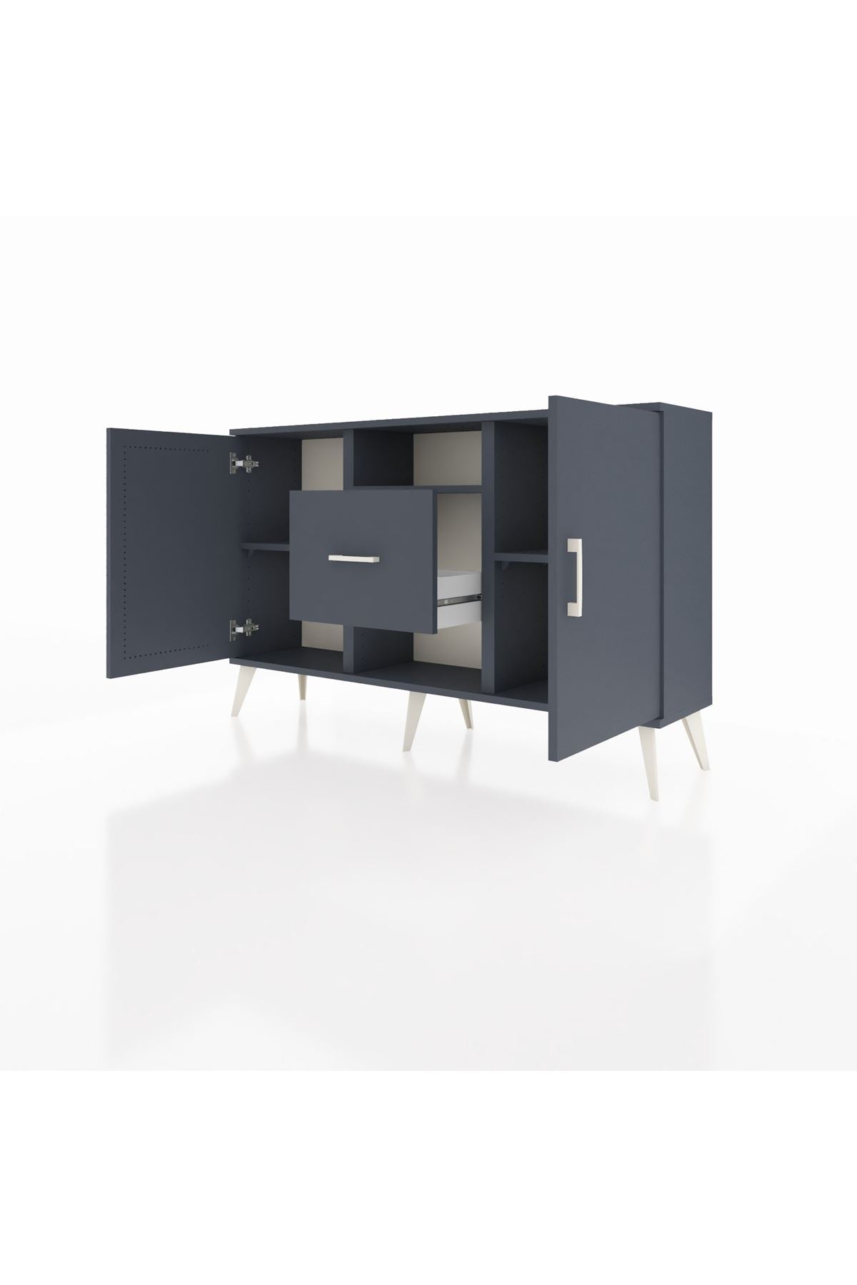 Arges Konsol 3 Raflı Tek Çekmeceli 2 Kapaklı 132x30x83 - S144M037V17A