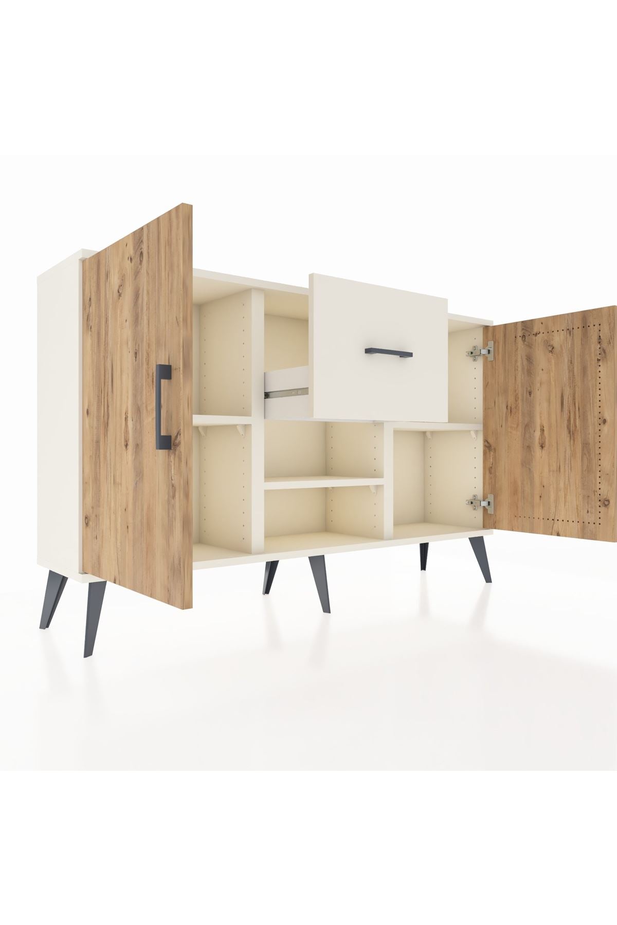 Arges Konsol 3 Raflı Tek Çekmeceli 2 Kapaklı 132x30x83 - S144M038V01A