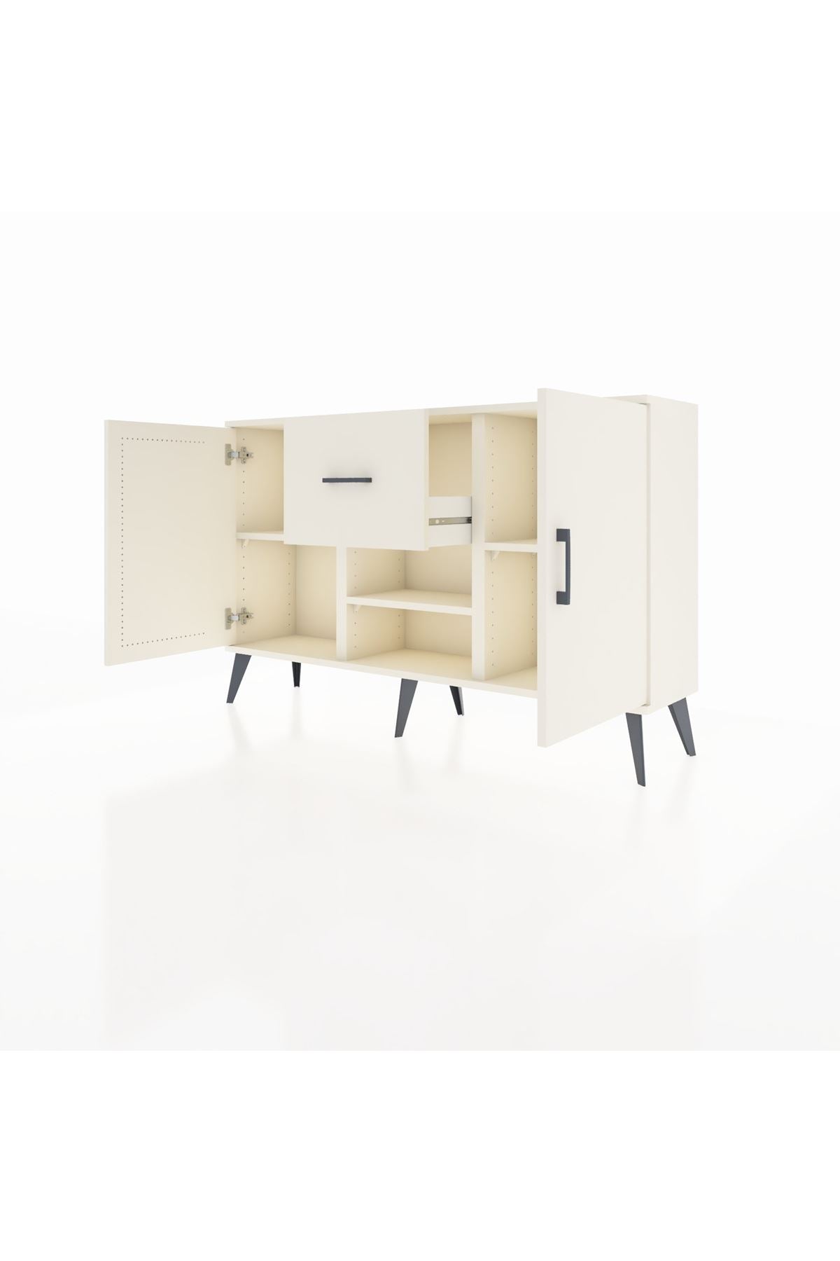 Arges Konsol 3 Raflı Tek Çekmeceli 2 Kapaklı 132x30x83 - S144M038V04A