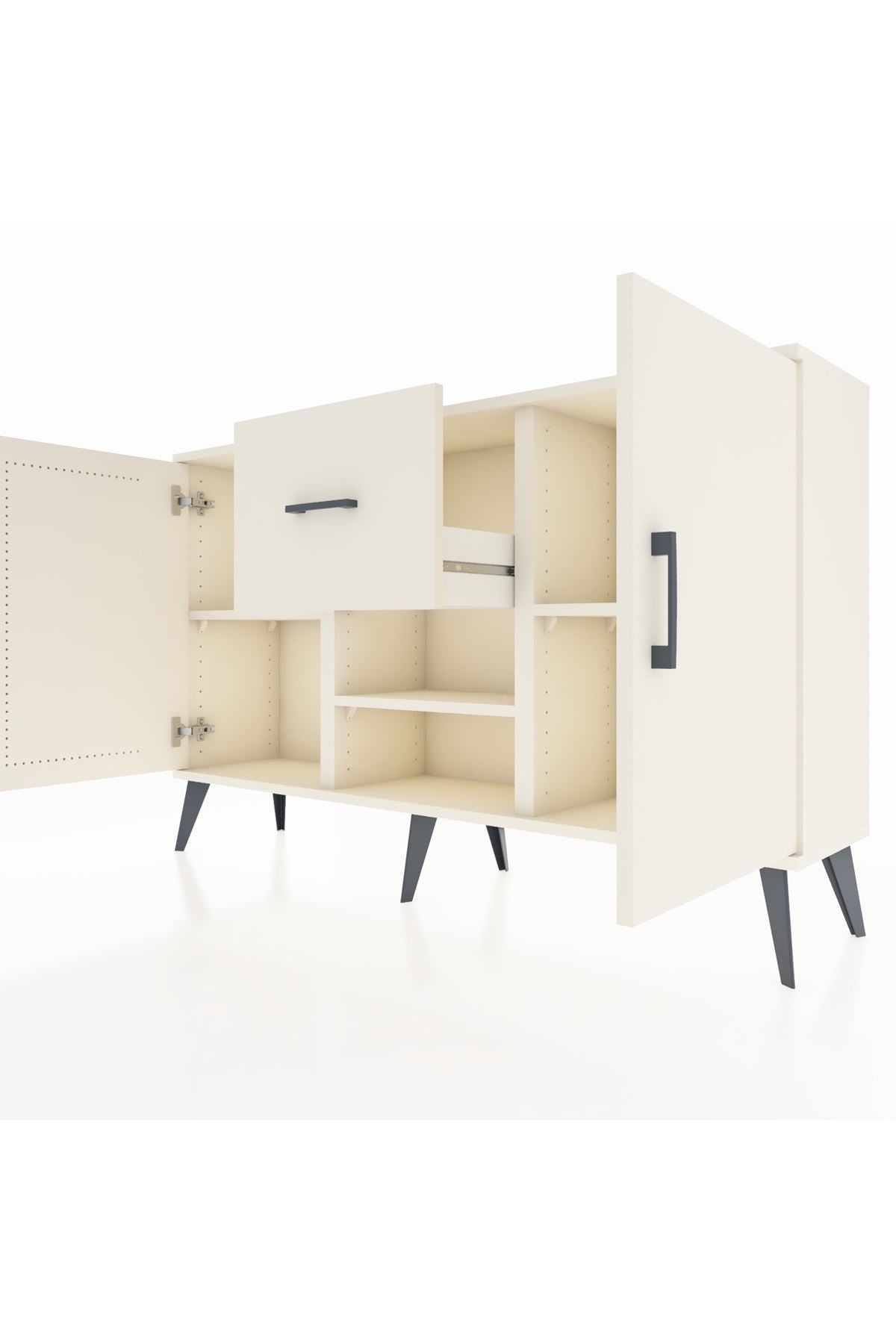 Arges Konsol 3 Raflı Tek Çekmeceli 2 Kapaklı 132x30x83 - S144M038V04A