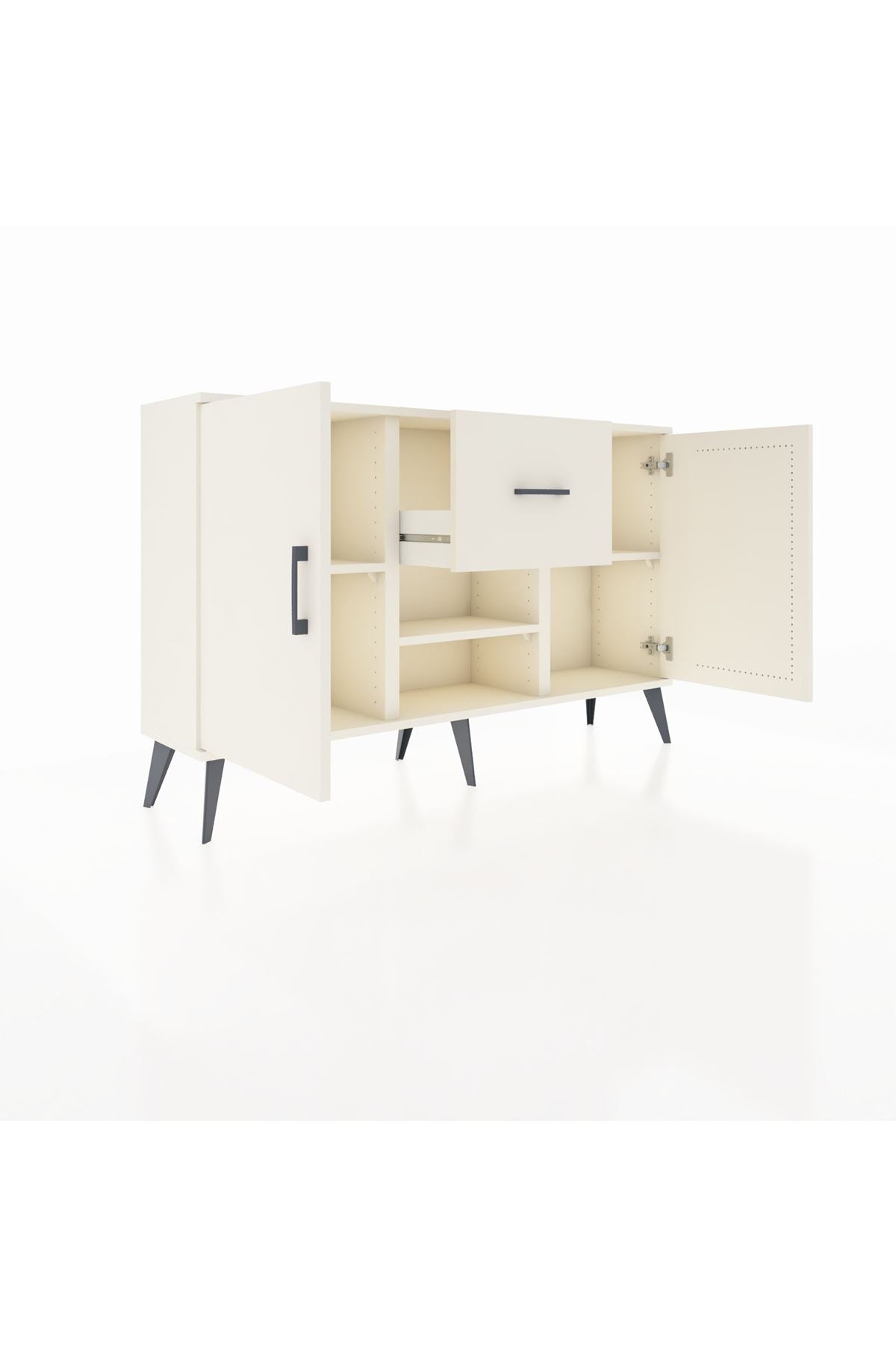 Arges Konsol 3 Raflı Tek Çekmeceli 2 Kapaklı 132x30x83 - S144M038V04A