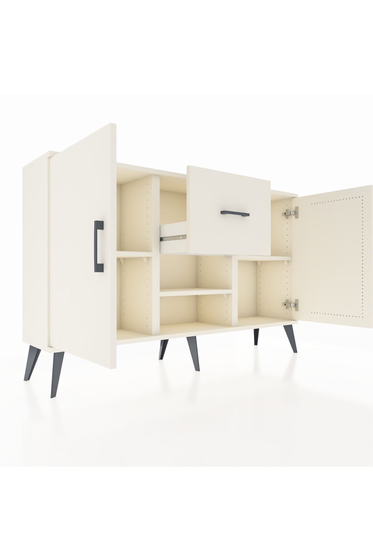 Arges Konsol 3 Raflı Tek Çekmeceli 2 Kapaklı 132x30x83 - S144M038V04A