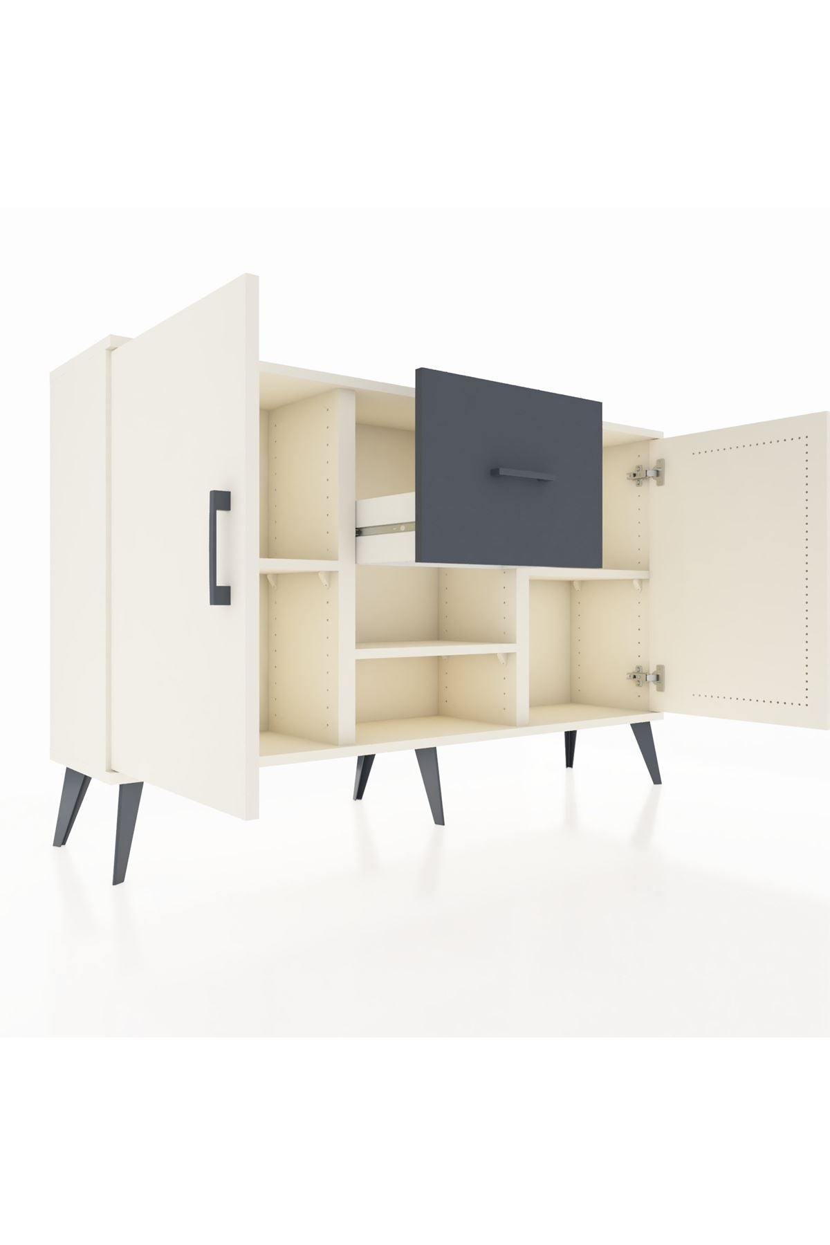 Arges Konsol 3 Raflı Tek Çekmeceli 2 Kapaklı 132x30x83 - S144M038V05A