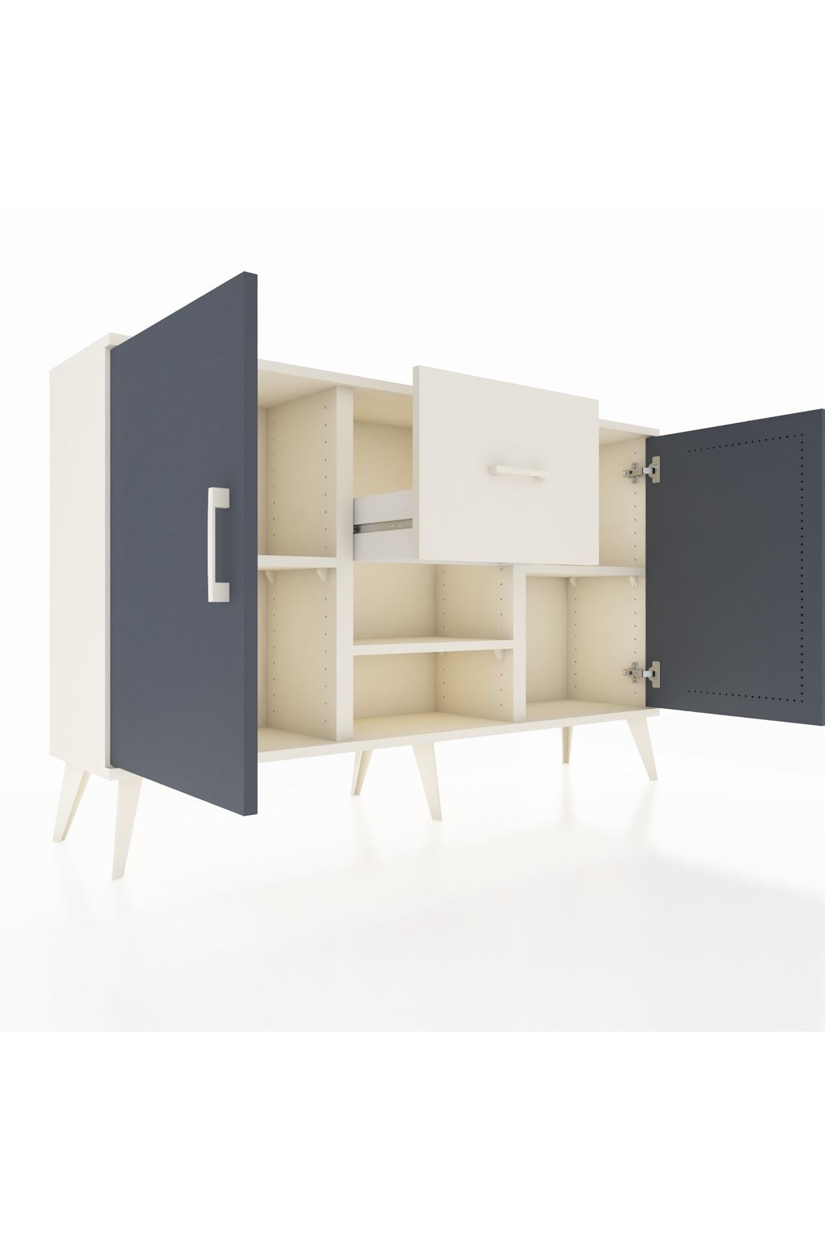 Arges Konsol 3 Raflı Tek Çekmeceli 2 Kapaklı 132x30x83 - S144M038V07A
