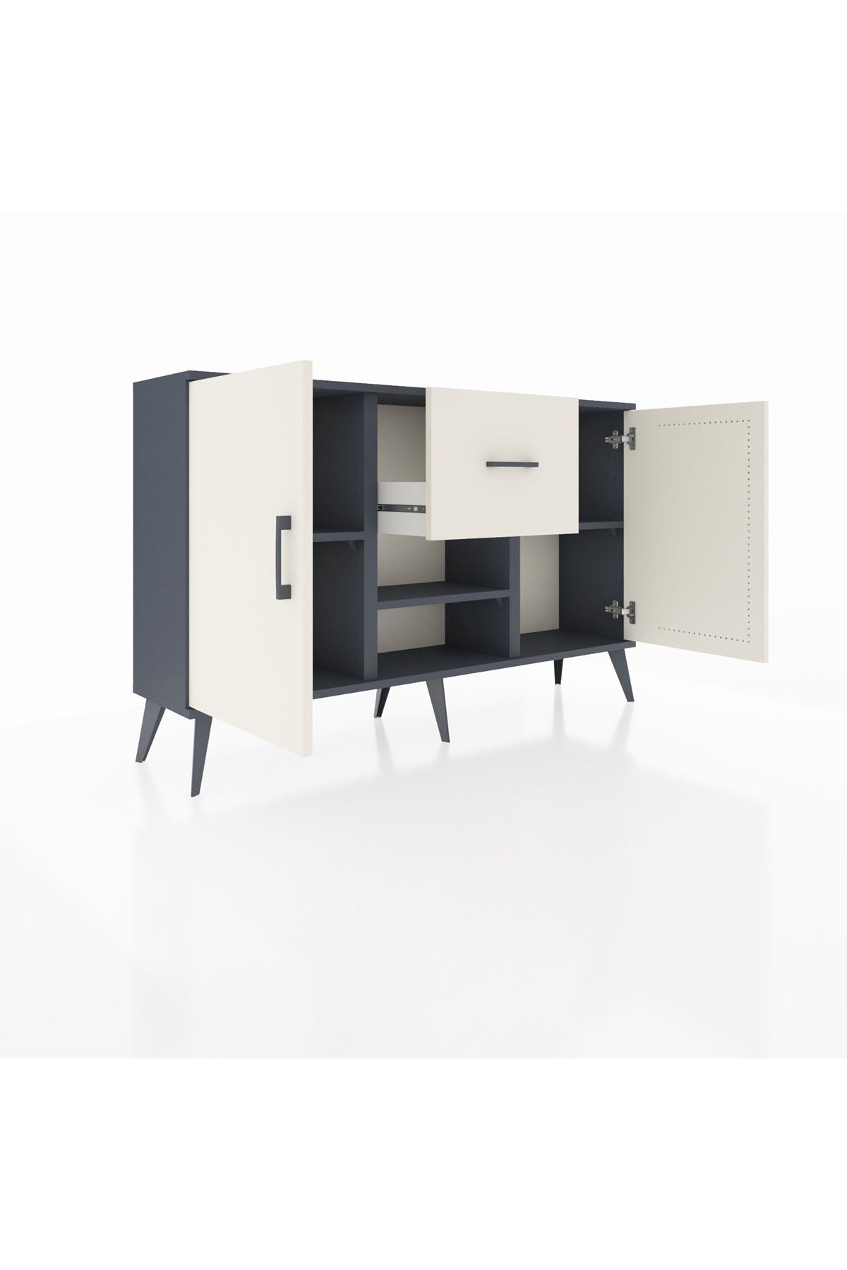 Arges Konsol 3 Raflı Tek Çekmeceli 2 Kapaklı 132x30x83 - S144M038V13A