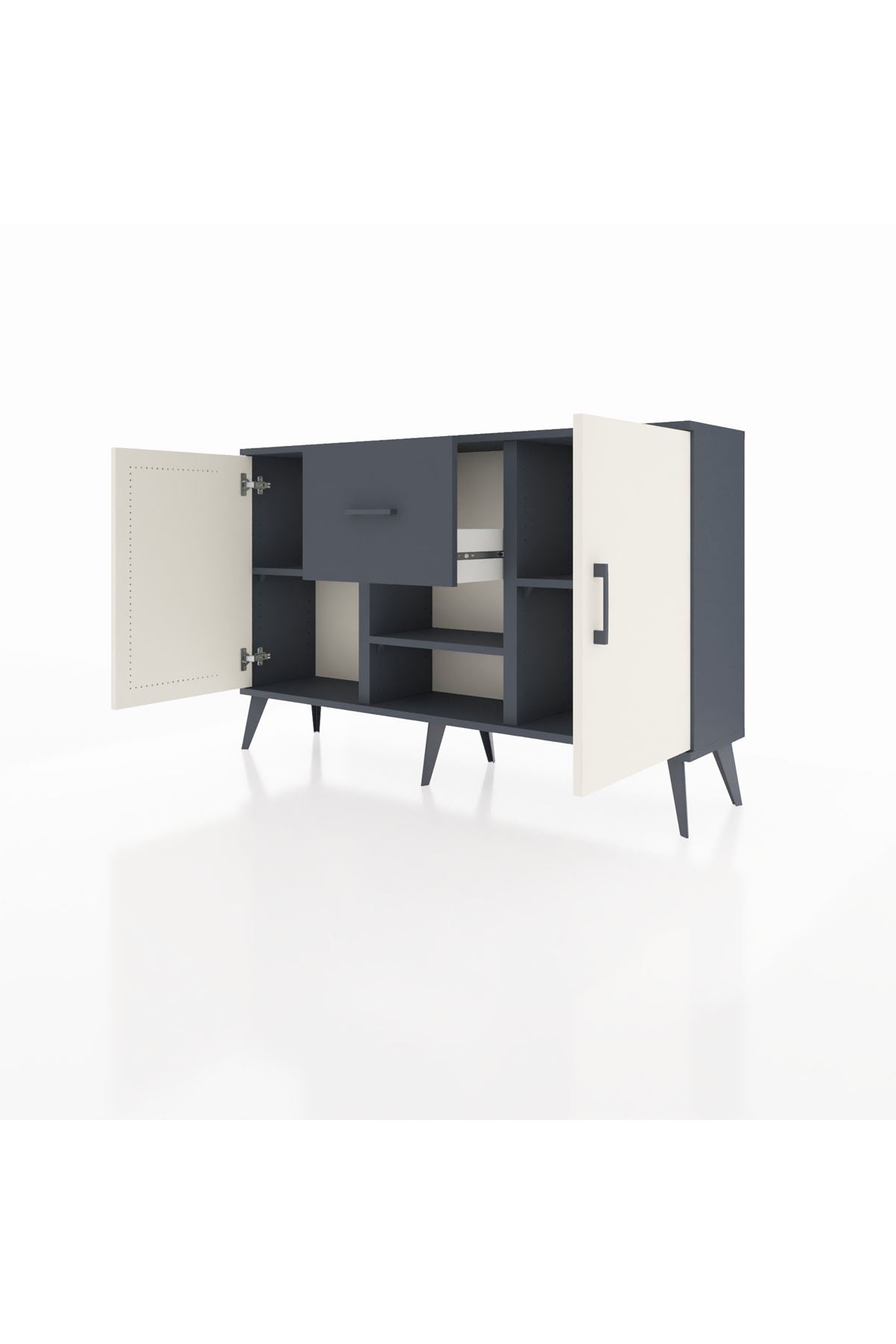 Arges Konsol 3 Raflı Tek Çekmeceli 2 Kapaklı 132x30x83 - S144M038V14A