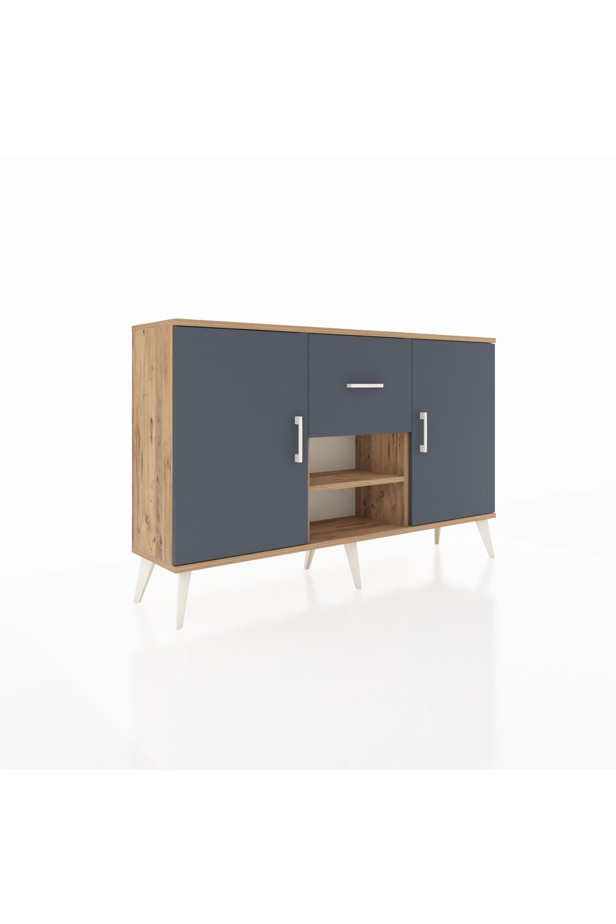 Arges Konsol 3 Raflı Tek Çekmeceli 2 Kapaklı 132x30x83 - S144M038V26A