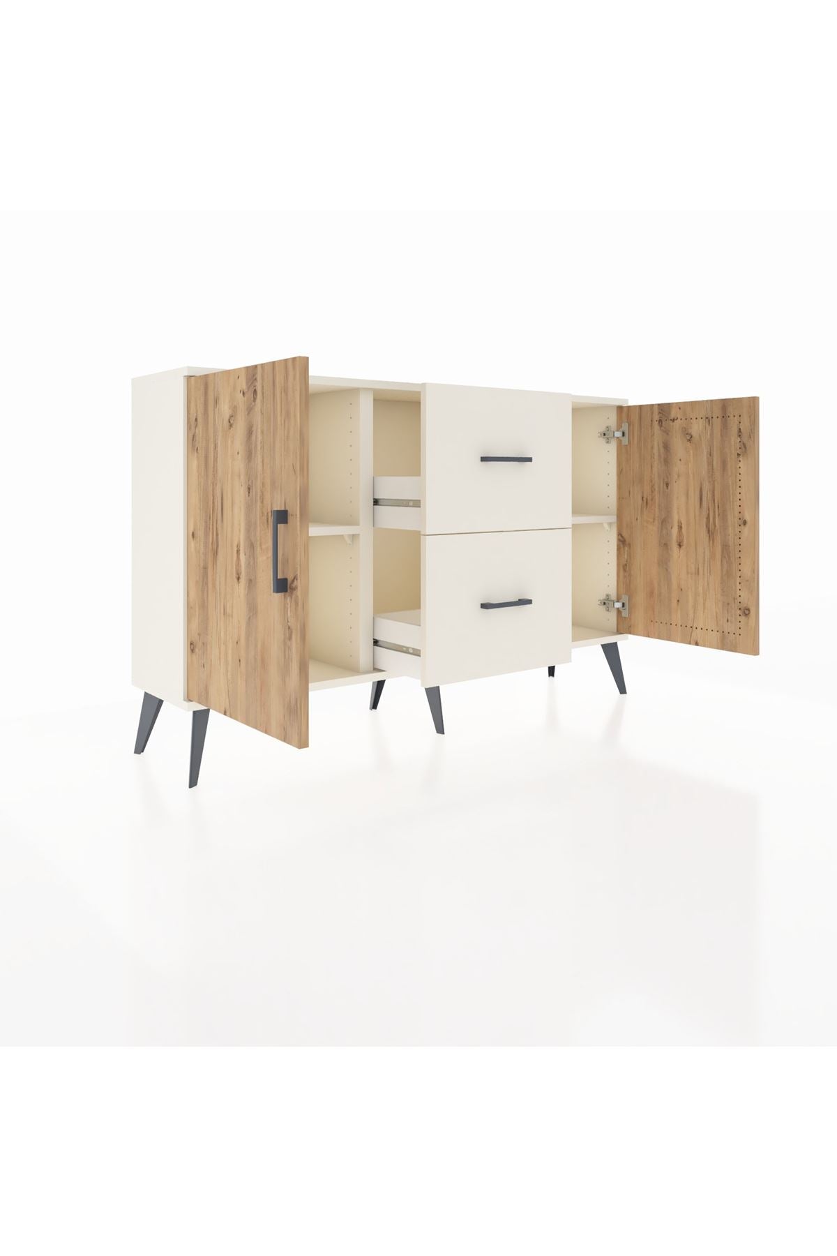 Arges Konsol 2 Raflı 2 Çekmeceli 2 Kapaklı 132x30x83 - S144M039V01A