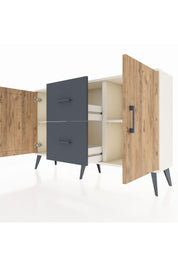 Arges Konsol 2 Raflı 2 Çekmeceli 2 Kapaklı 132x30x83 - S144M039V02A