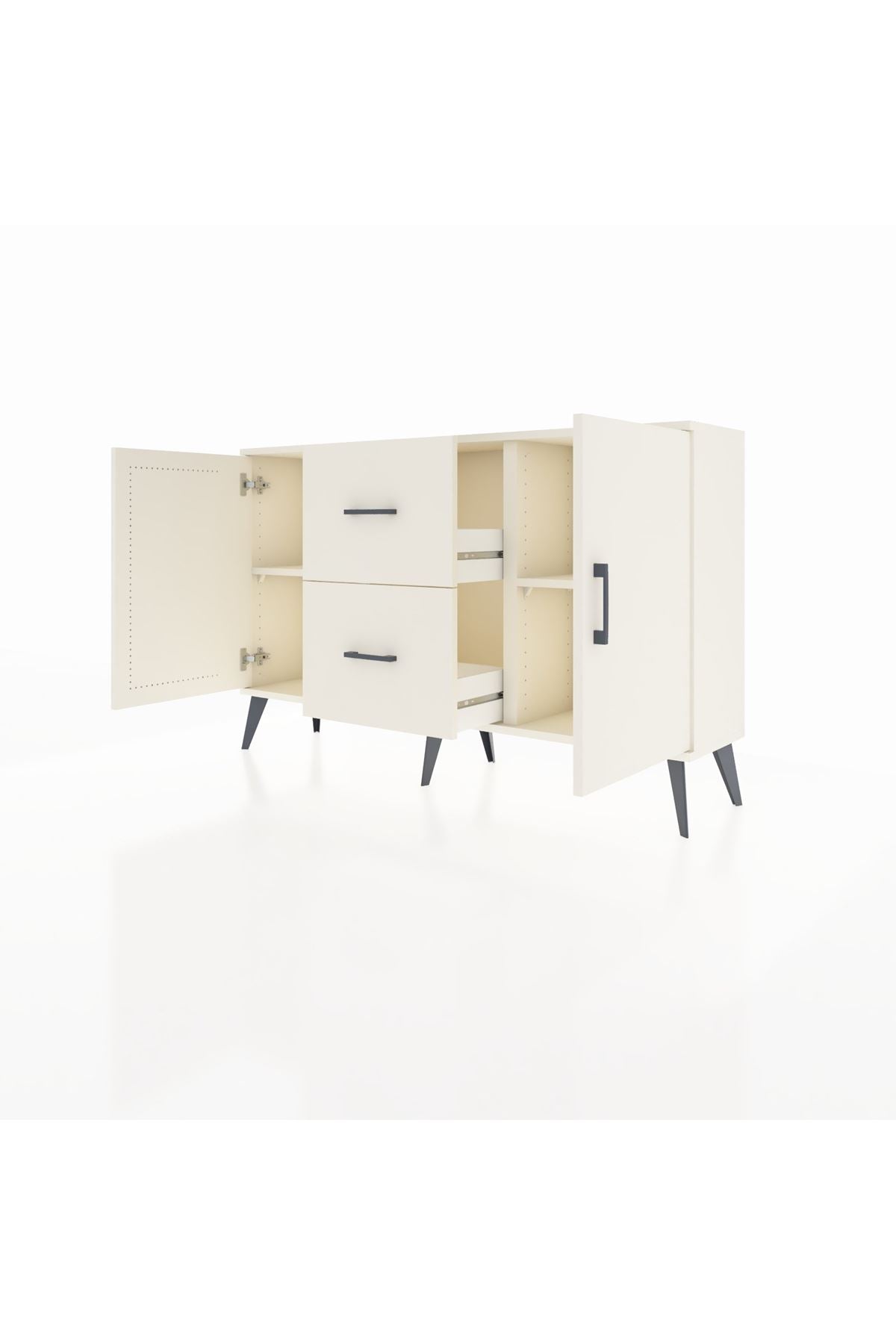 Arges Konsol 2 Raflı 2 Çekmeceli 2 Kapaklı 132x30x83 - S144M039V04A